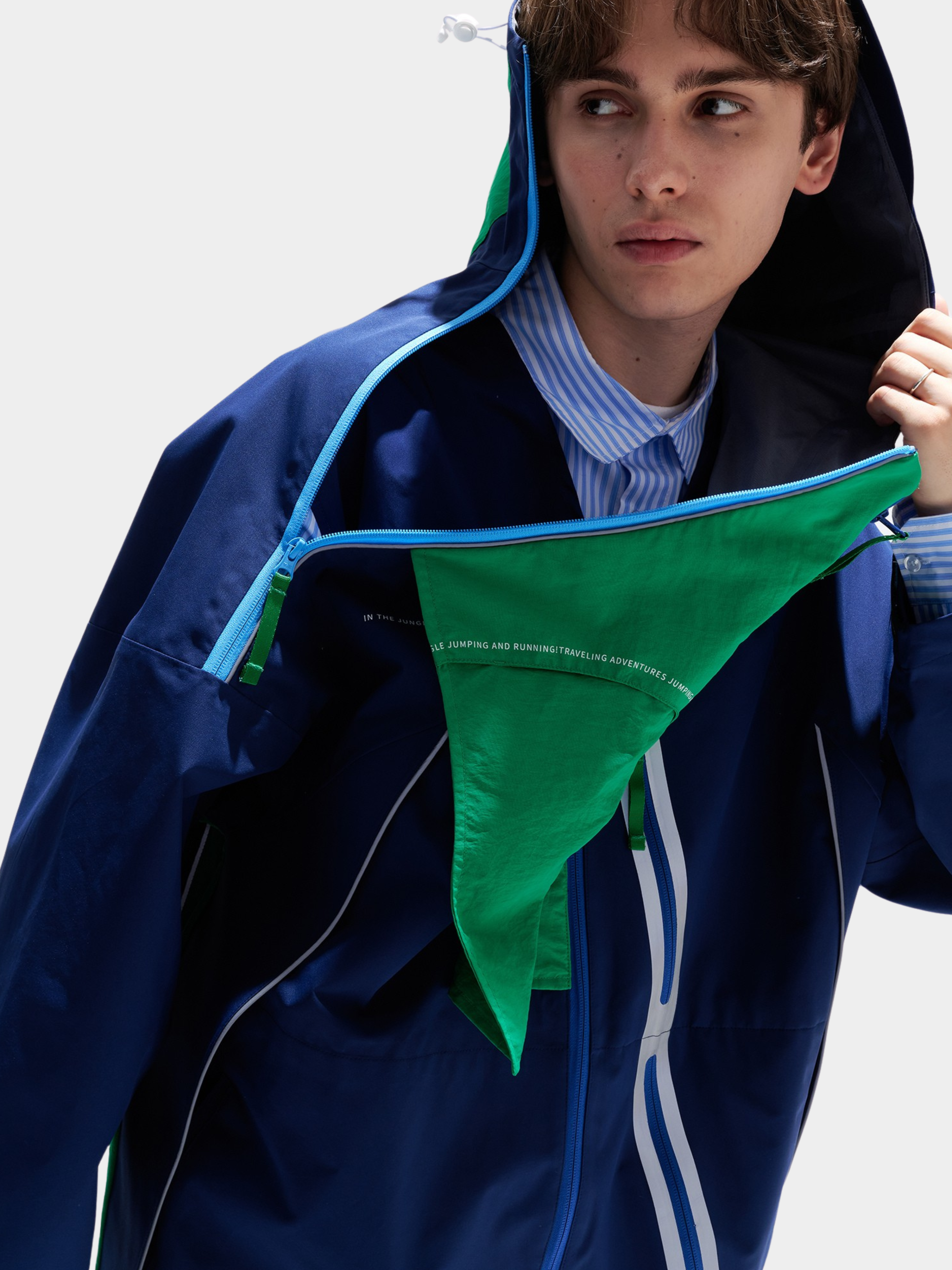 HeatGlove - Unisex Color-Block Layered-Hem Teflon® 3-Proof Jacket