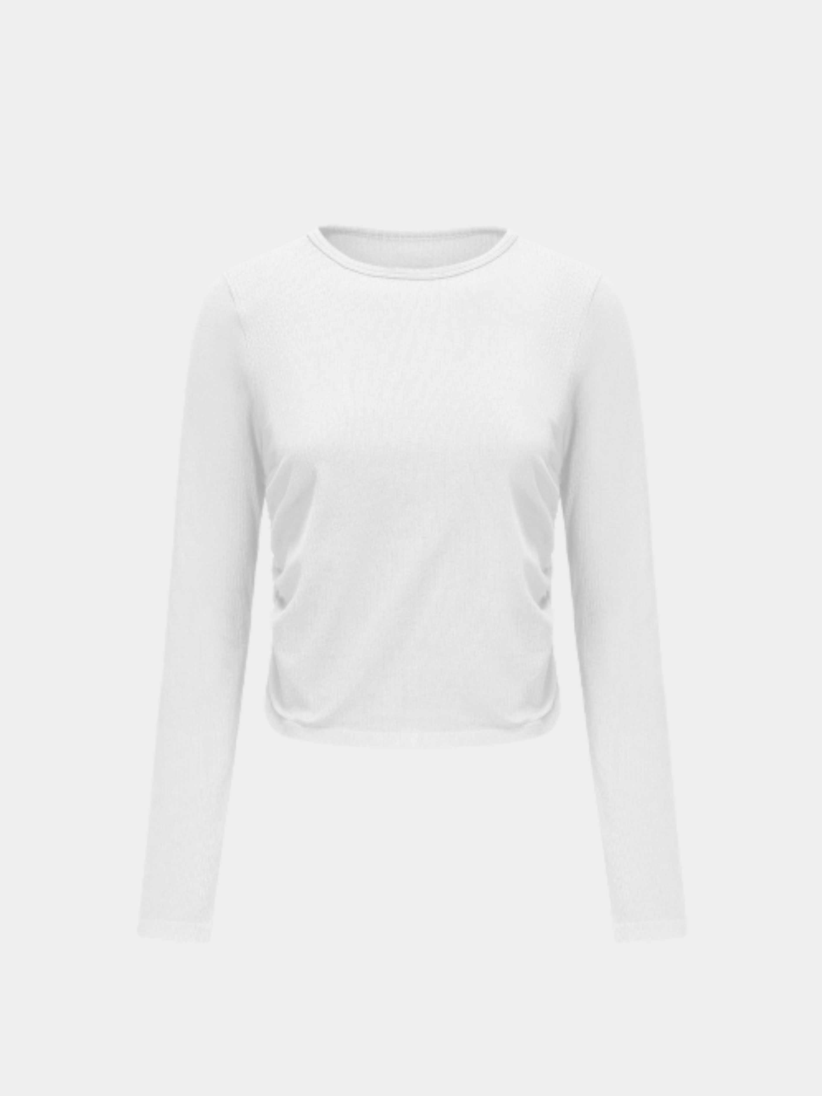 Cavegap - Women's Ruched Ribbed Slim-Fit Sports Tee