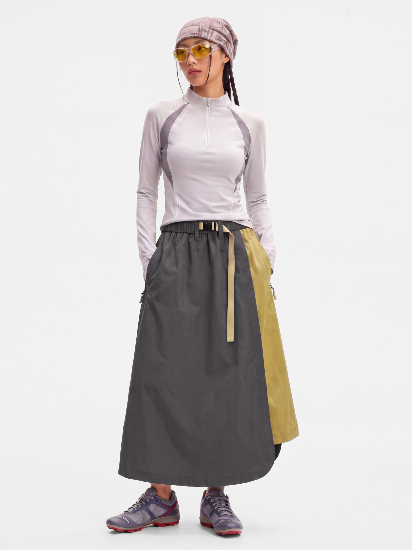 ScuffDrape - Women's Teflon® Water-Repellent Color-Block A-Line Skirt