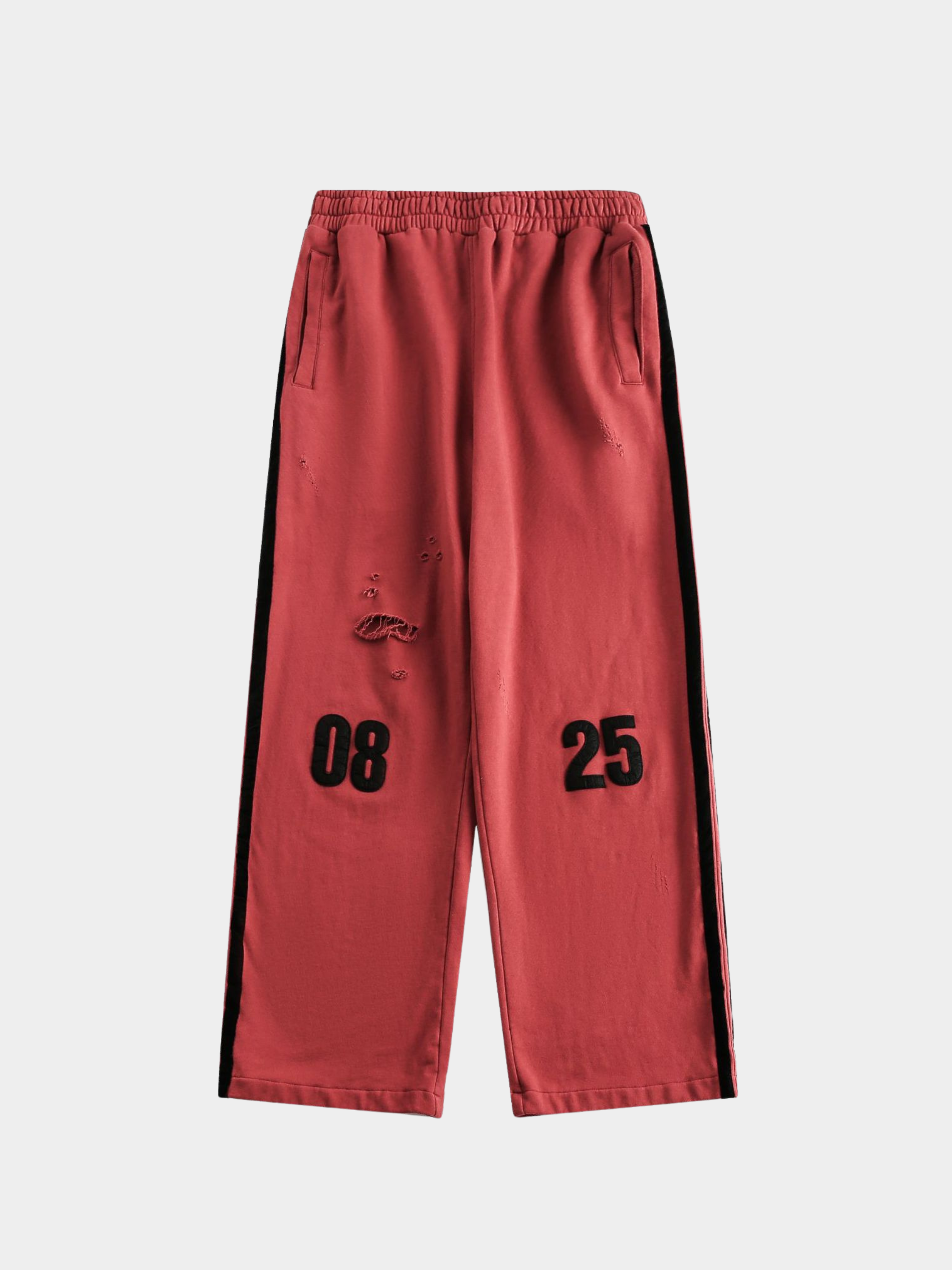 ThornCrate - Women‘s Striped Color-Block Distressed Straight-Leg Sweatpants