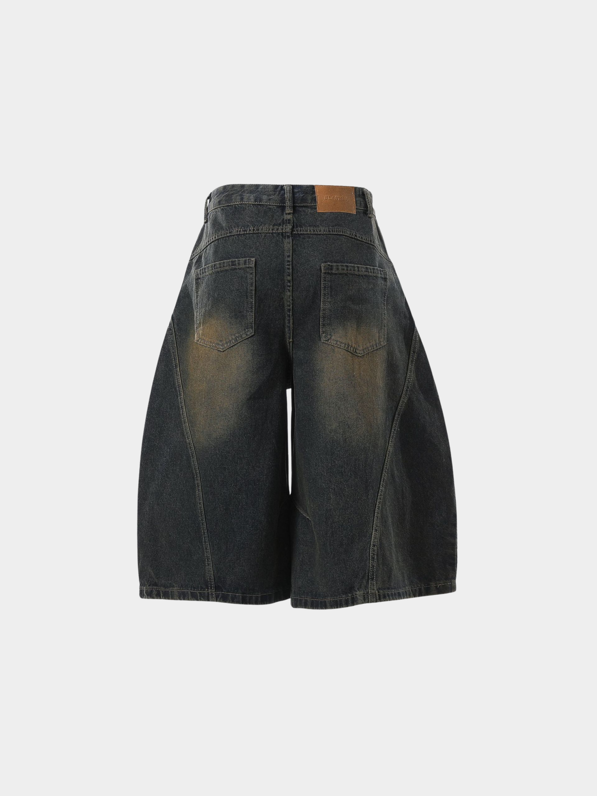 BaseTent - Men's Curved Wide-Leg 7/8 Denim Pants GONGGAR SPORTS