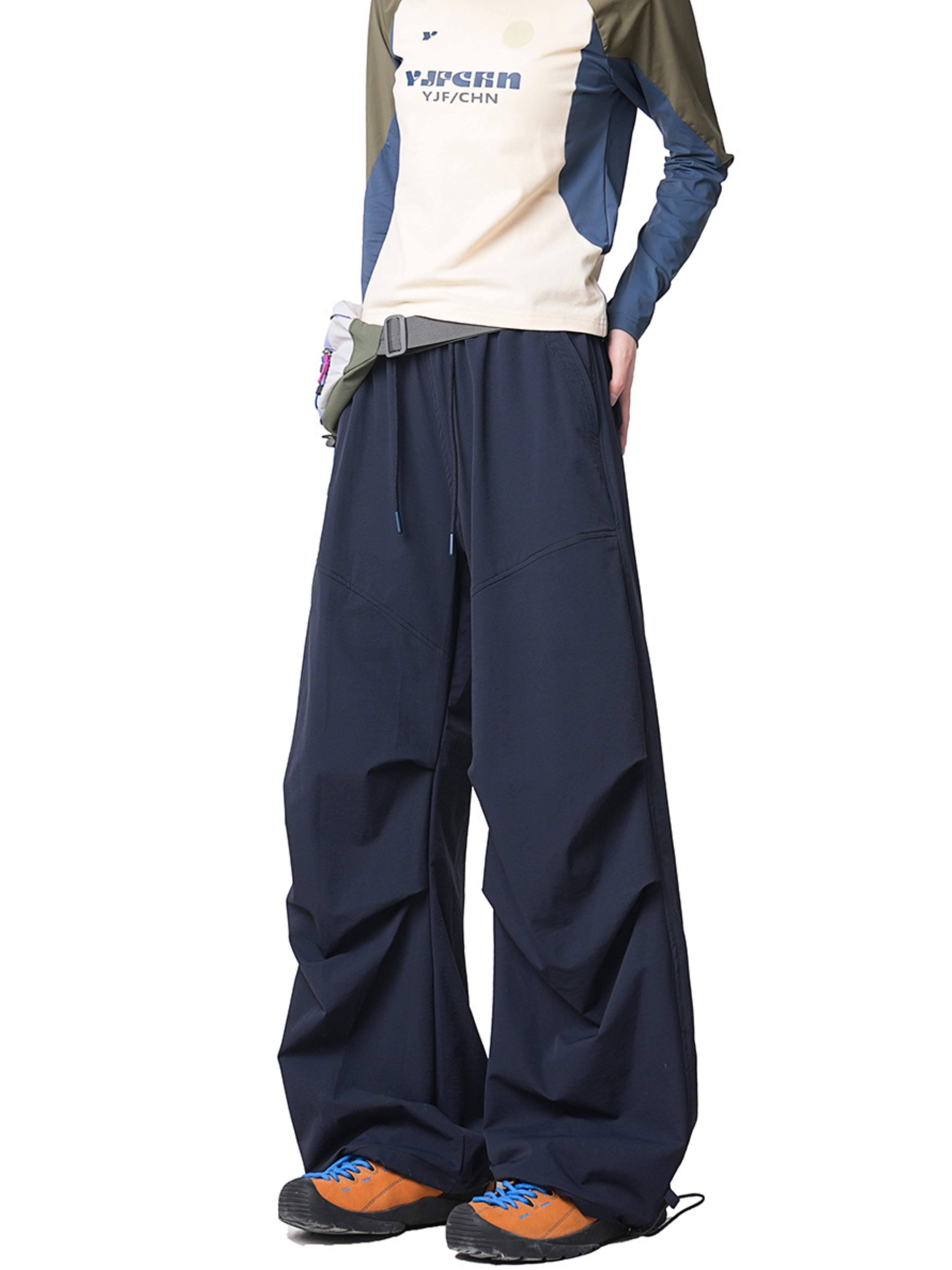 Backtrail - Unisex Wrinkled Straight-Leg Paratrooper Cargo Pants