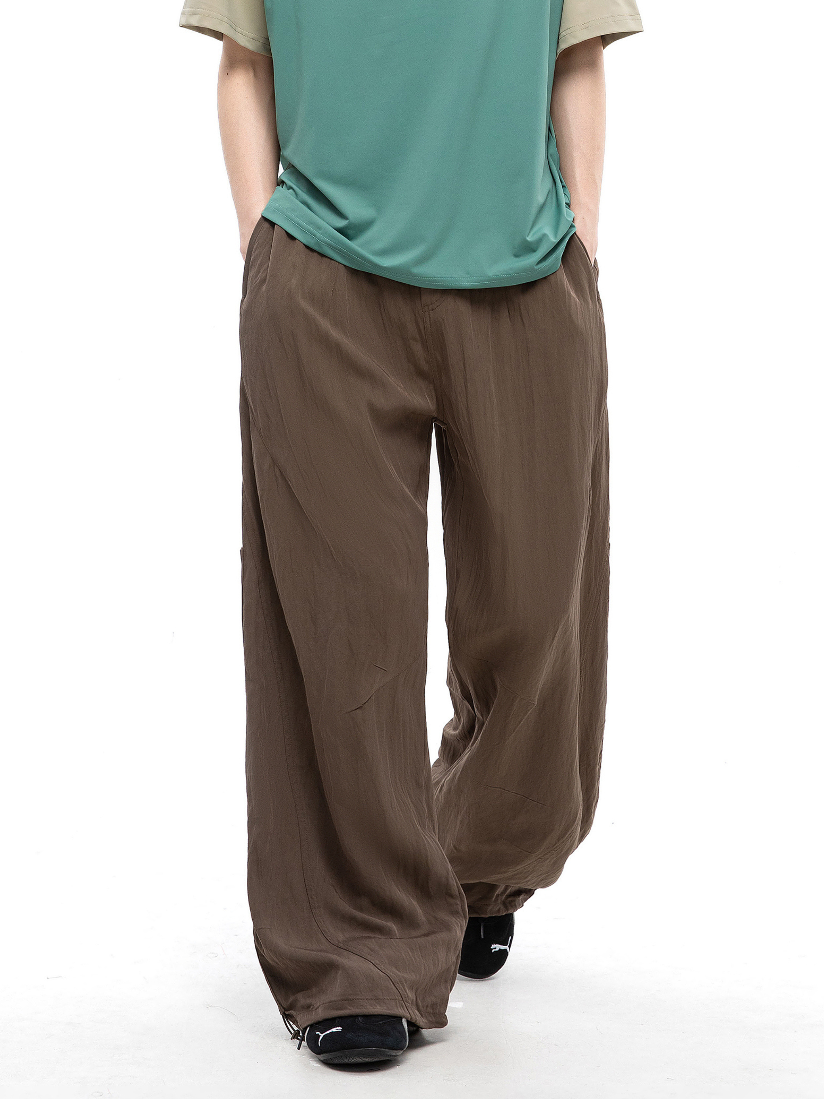 EchoNest - Women's Lightweight Straight-Leg Cargo Parachute Pants