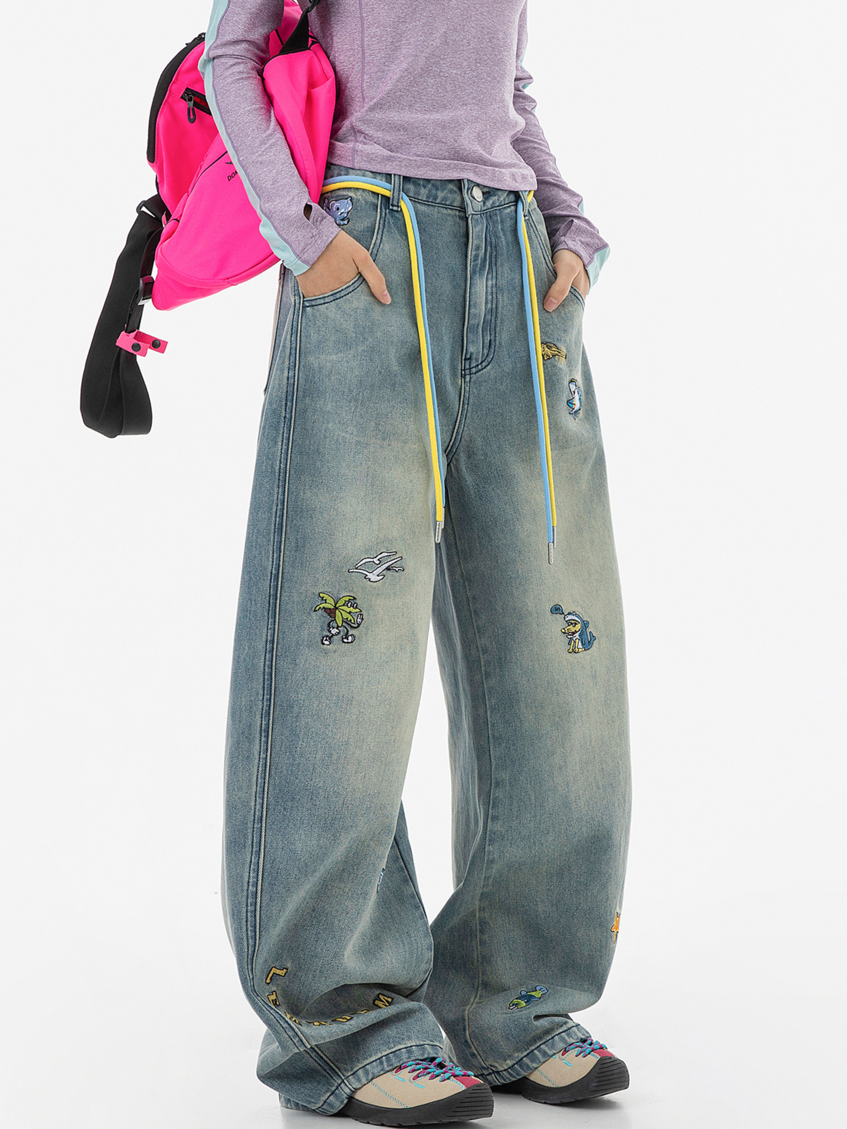 Expeditionary - Women's Playful Embroidered Straight Washed Denim Jeans