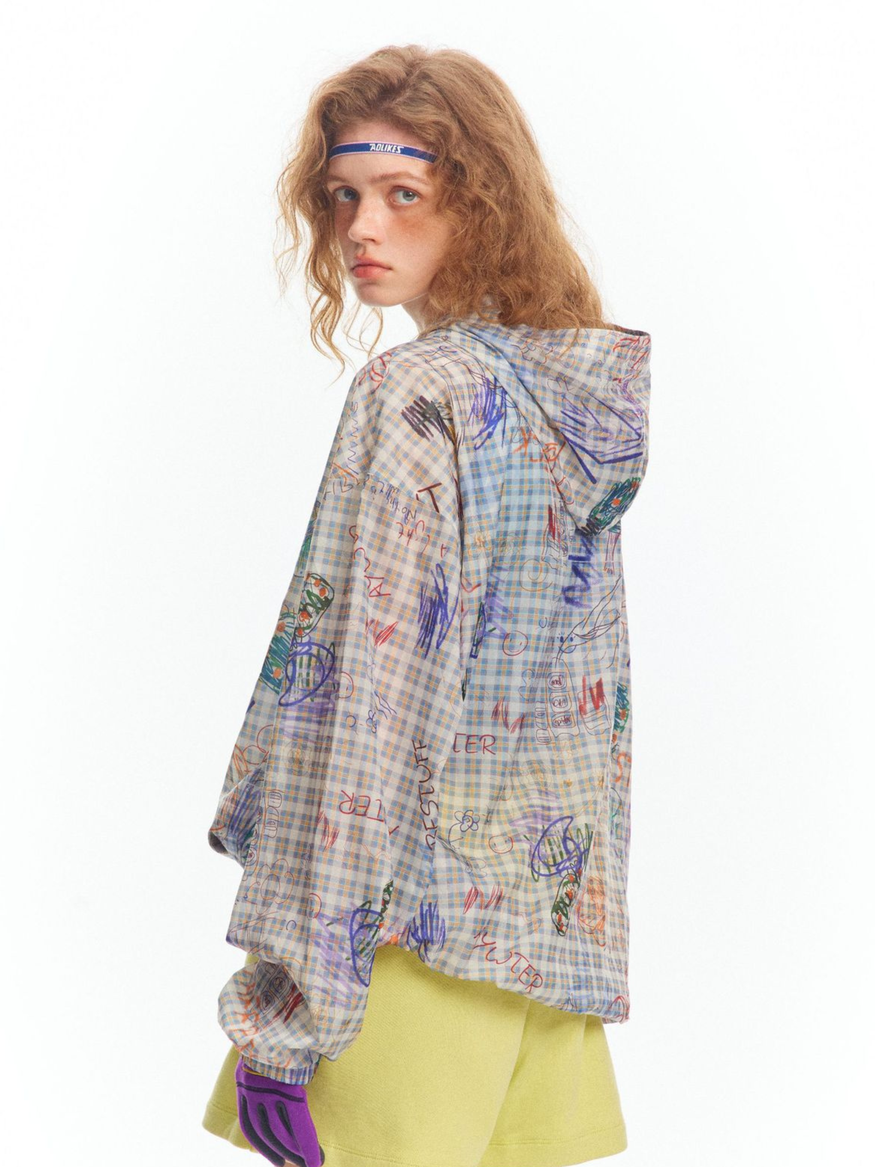 MesaStep - Women's UPF50+ Graffiti Print Loose-Fit Hooded Sun Protection Jacket GONGGAR SPORTS