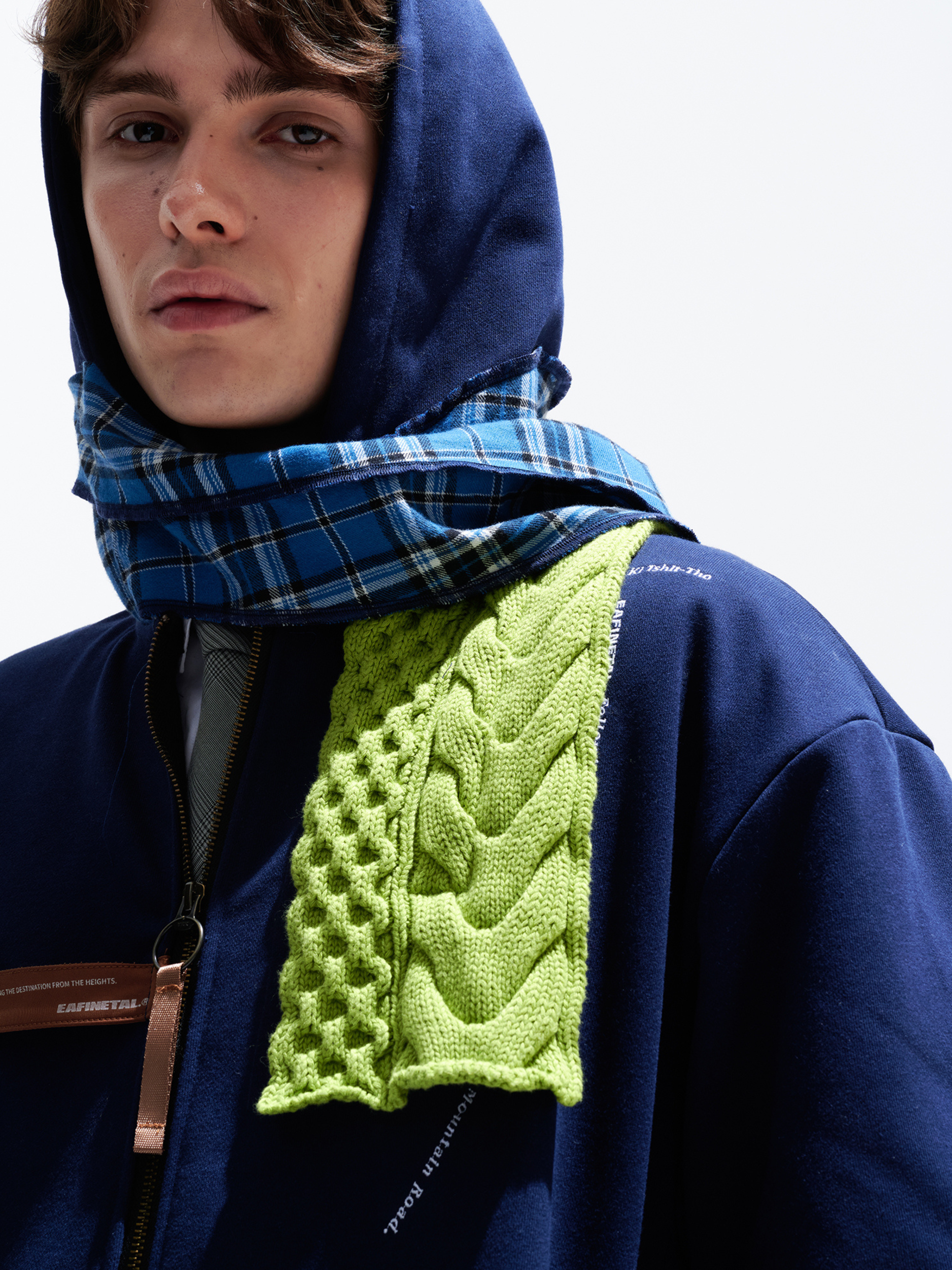 CanyonGo - Unisex Asymmetric Scarf Patchwork Hoodie Jacket