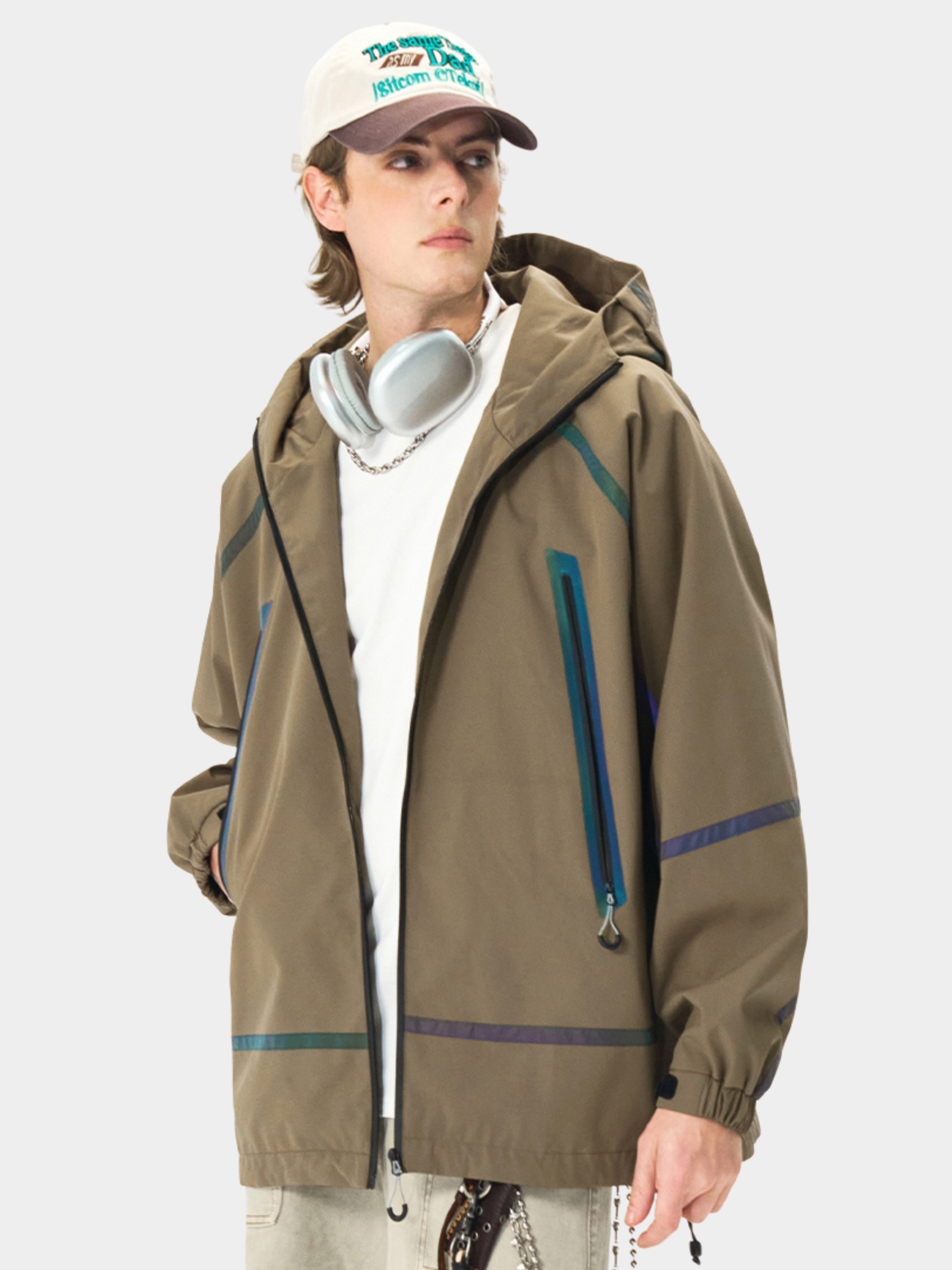 CougarBoard - Unisex Loose Fit Reflective Hooded Utility Jacket
