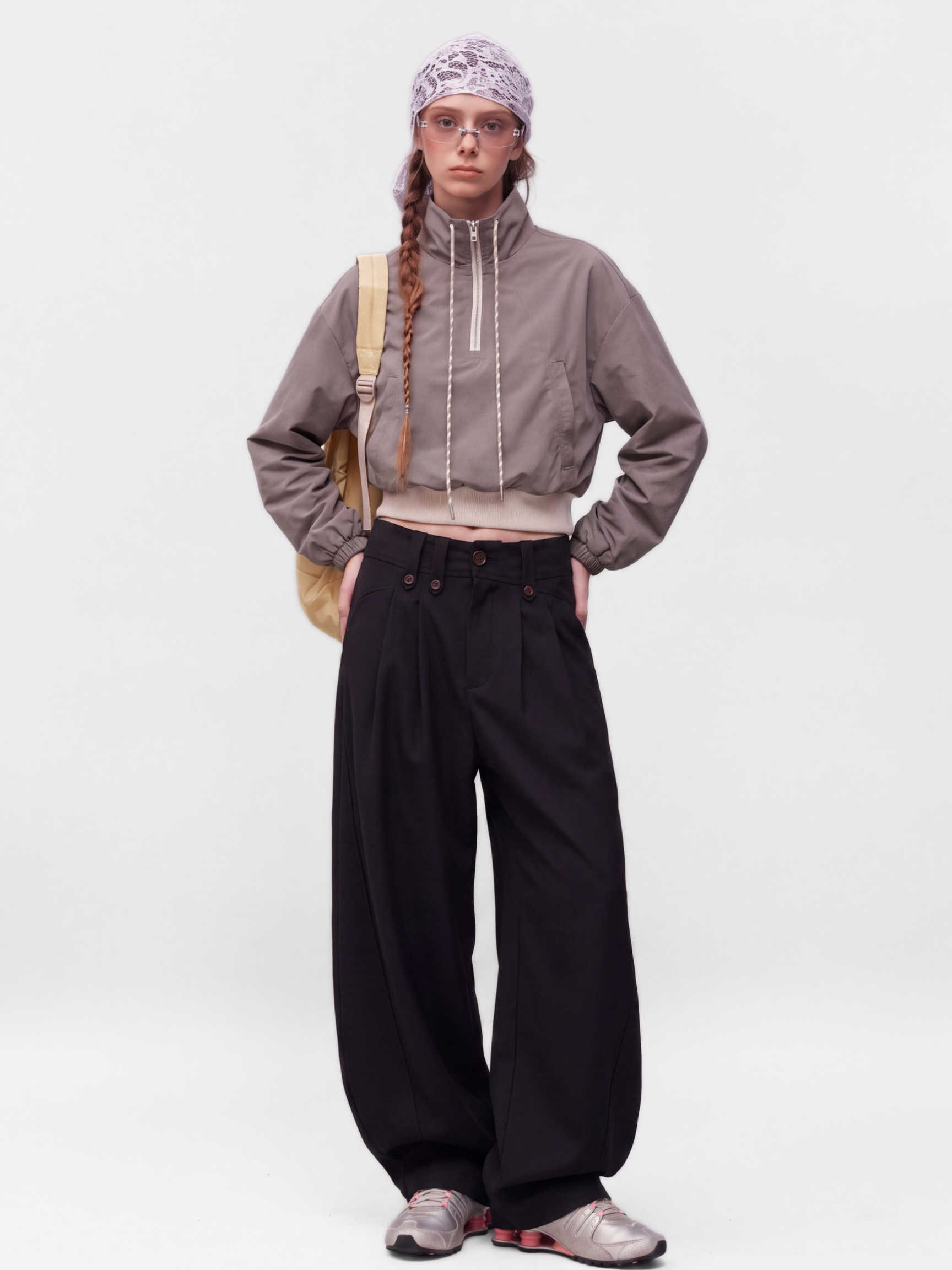 PleatCreek - Unisex Pleated Relaxed Draped Curved-Leg Pants
