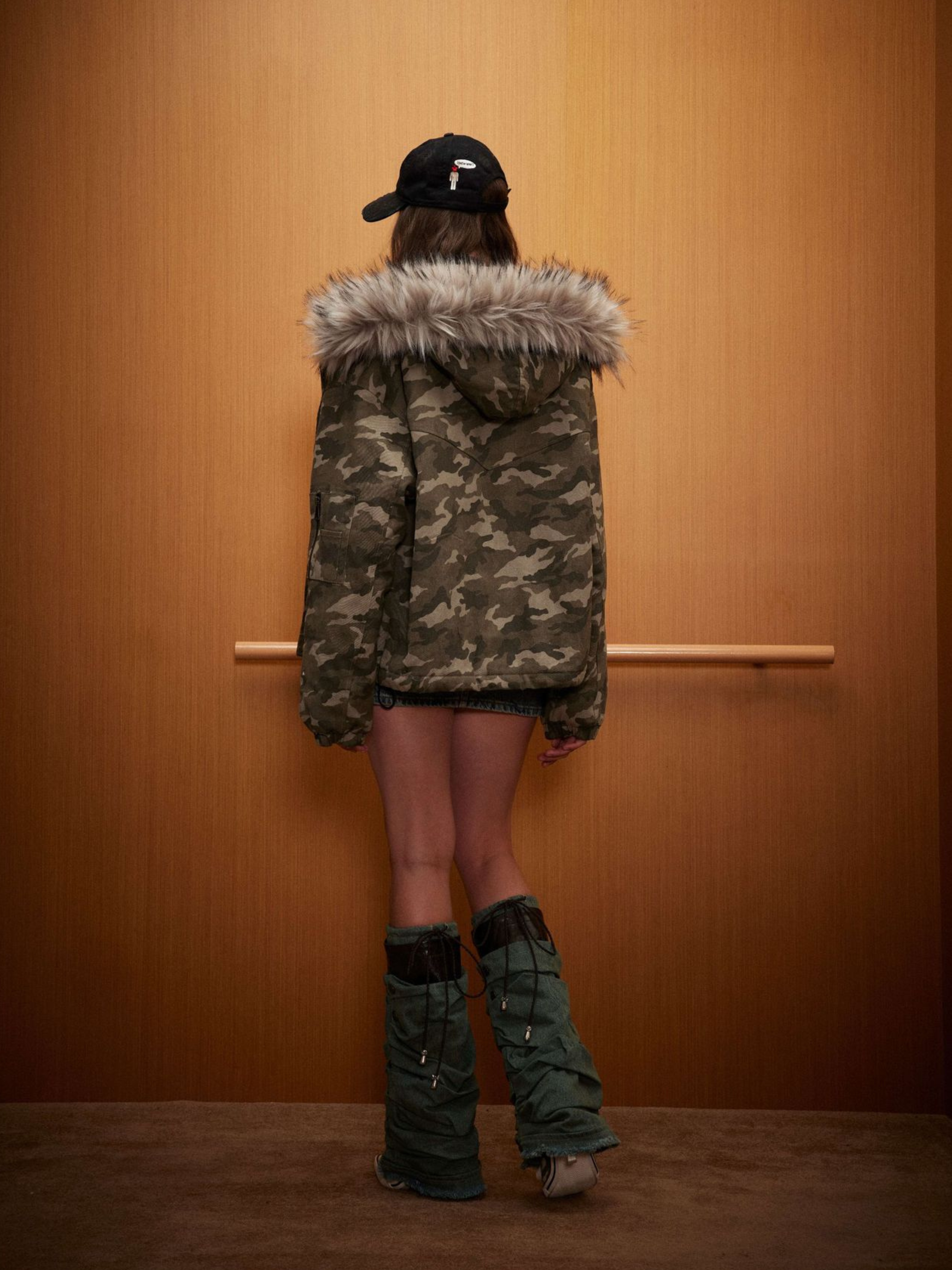 BoulderBase - Women's Camo Fur Collar Cotton Jacket GONGGAR SPORTS