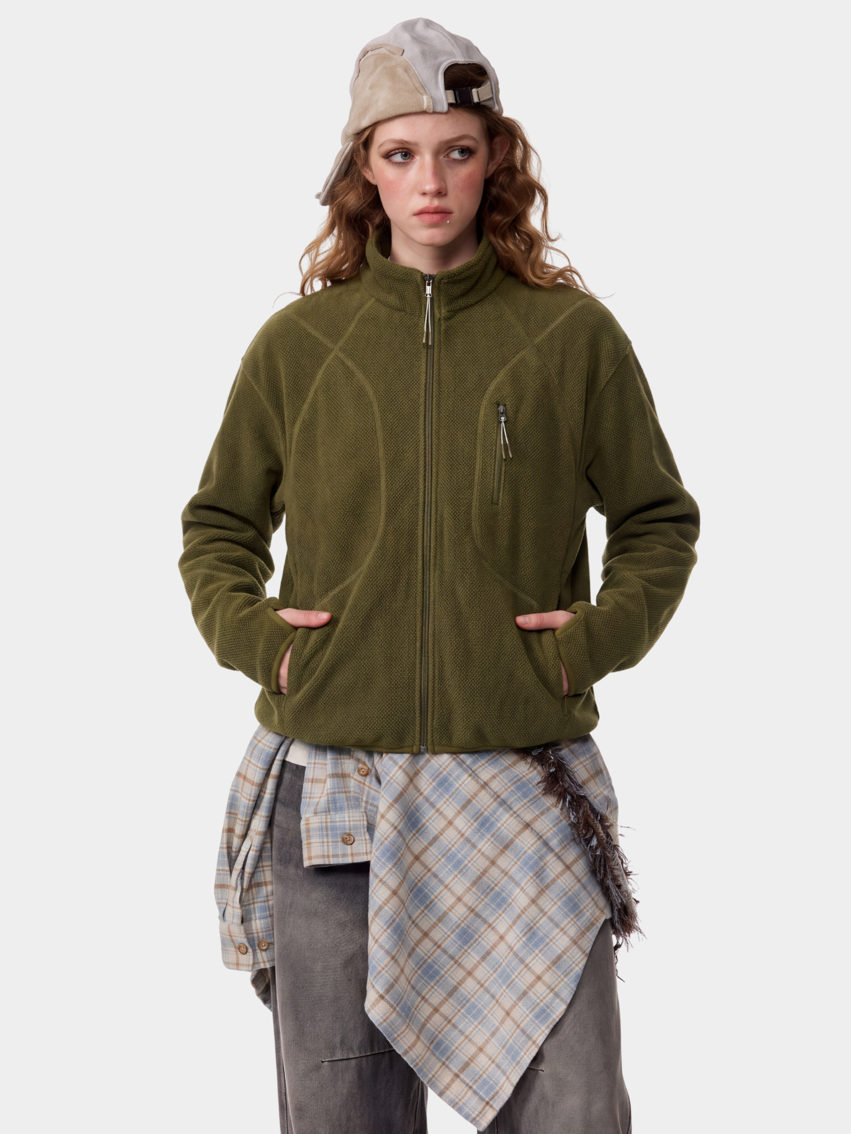 Drake - Unisex Honeycomb Thermal Zip-Up Sweatshirt