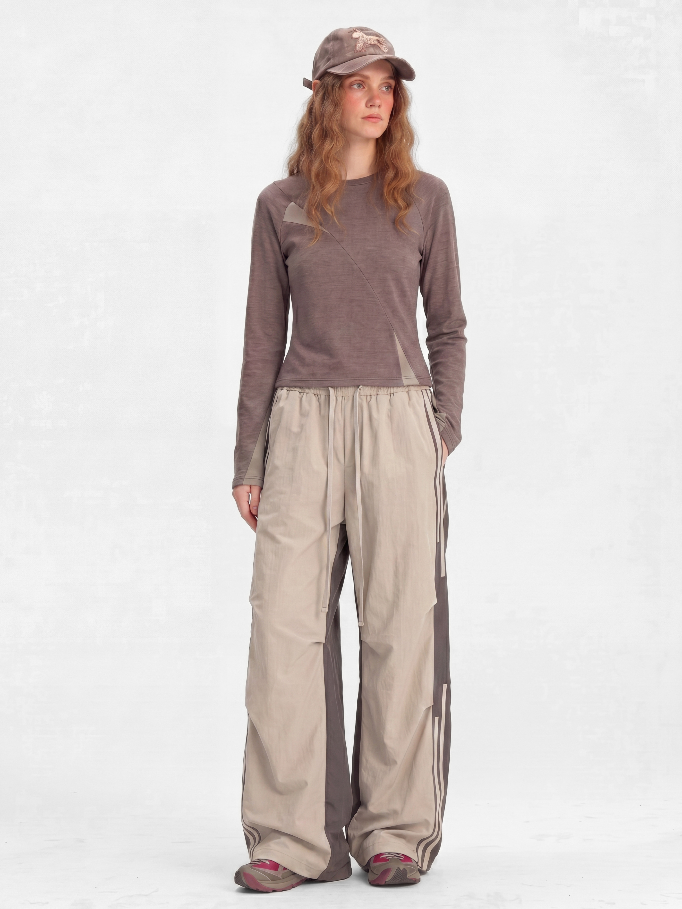 DriftFold - Unisex Water-Repellent Striped Colorblock Wide-Leg Pants