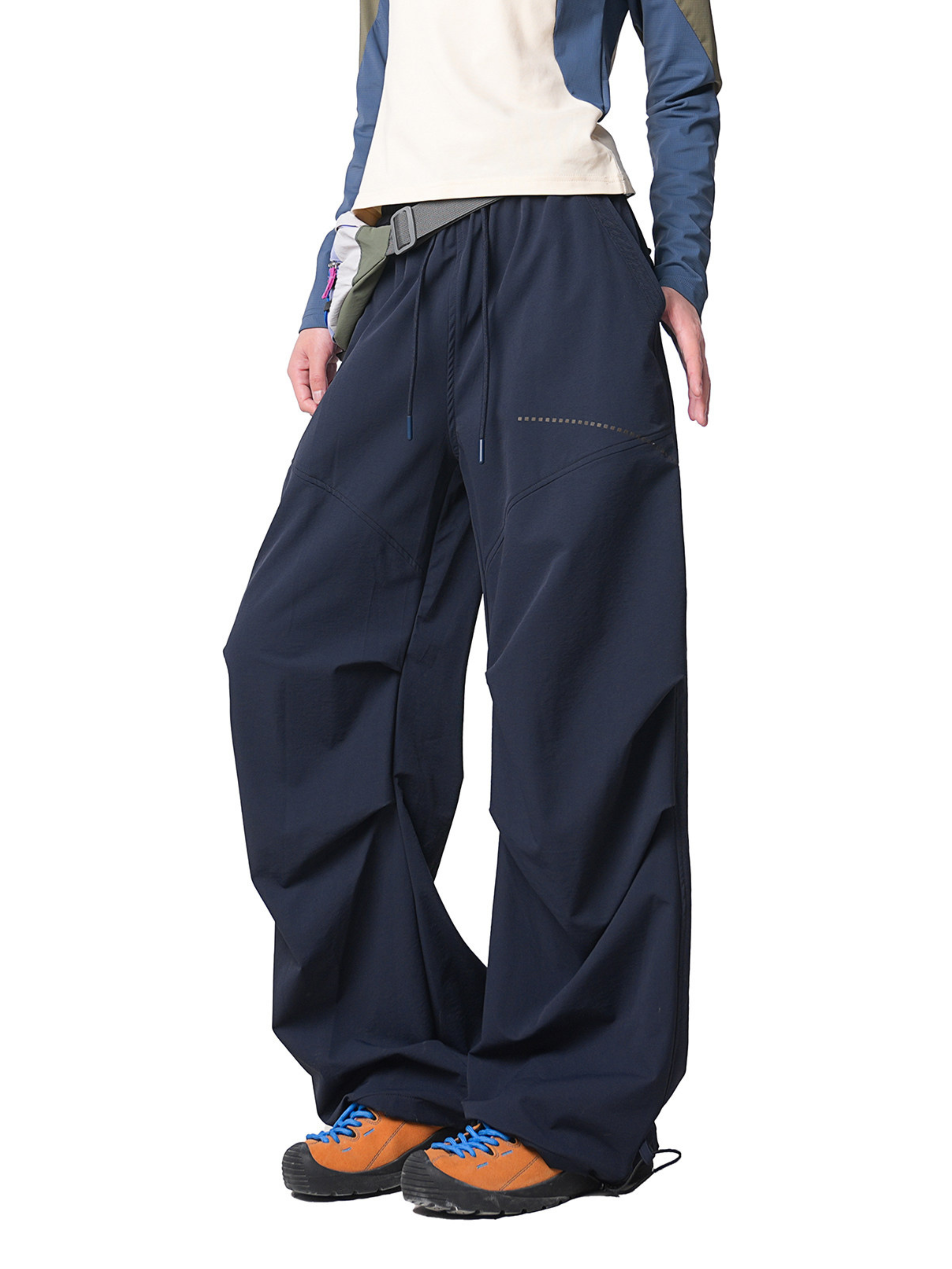 Backtrail - Unisex Wrinkled Straight-Leg Paratrooper Cargo Pants