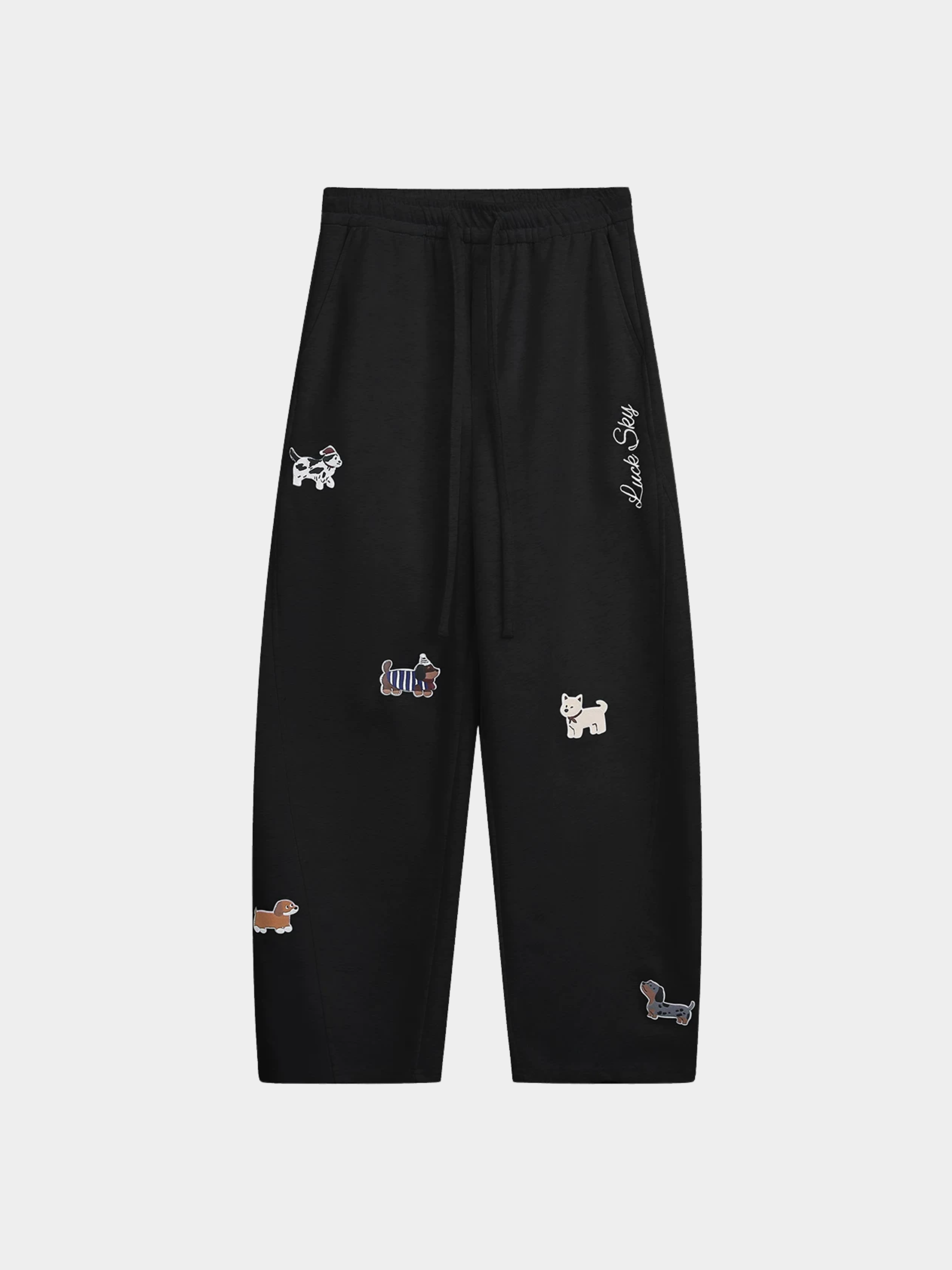 FrostView - Women's Dachshund Patch Embroidery Straight Leg Pants