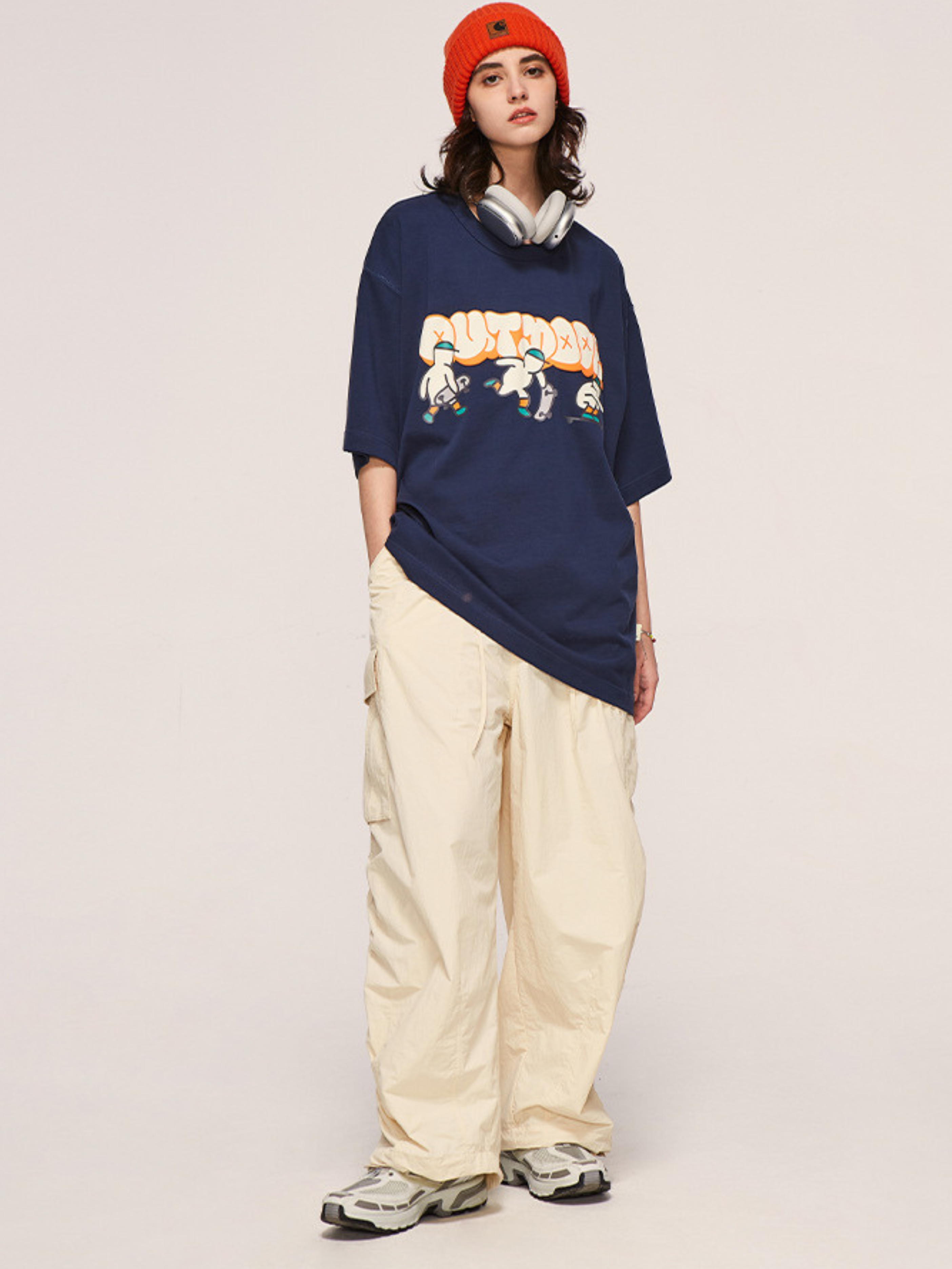 FireChair - Unisex Plaid Loose-Fit Utility Wide-Leg Pants