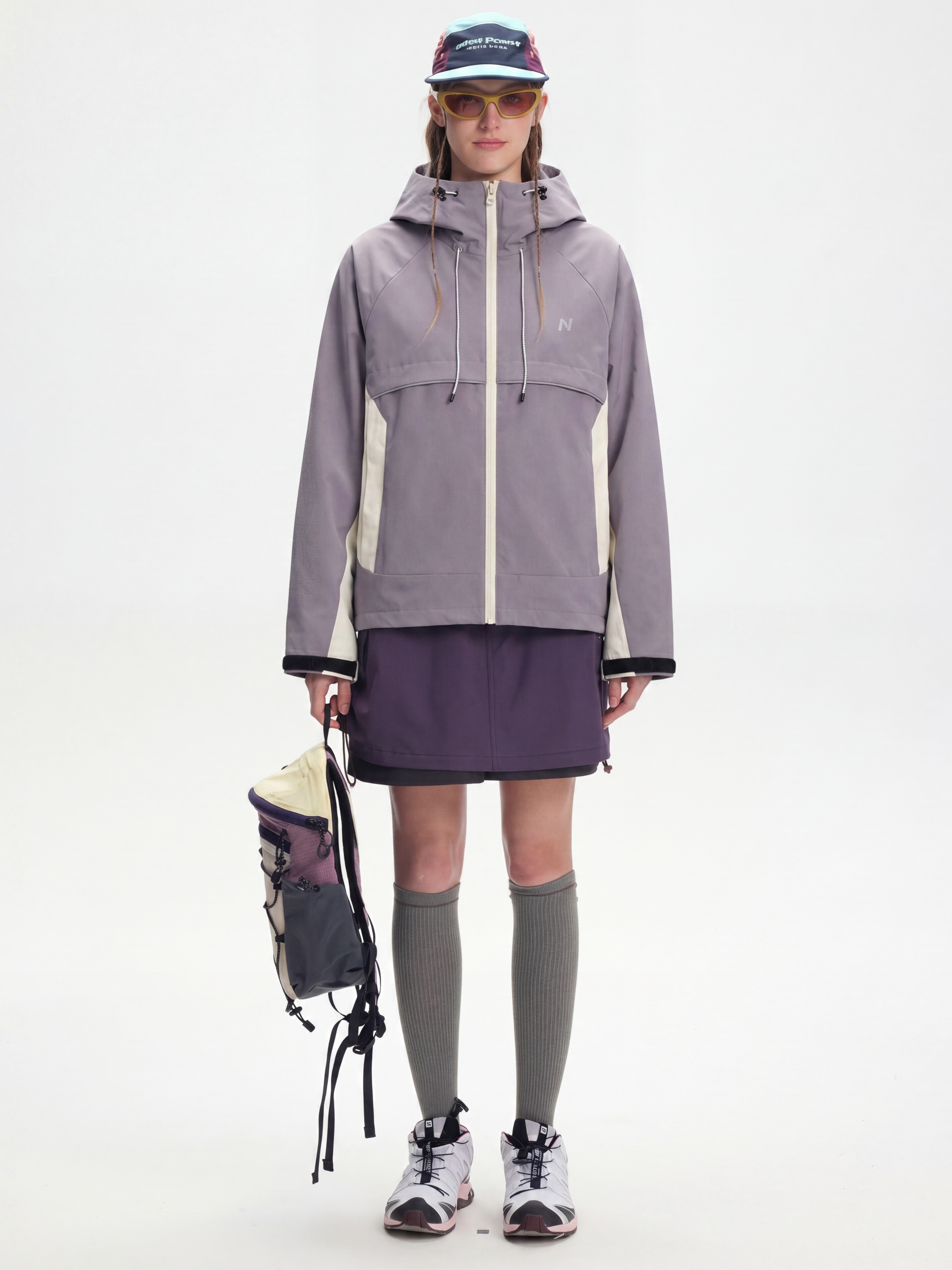 AlpineClimb - Women's Water-Repellent Cropped Hooded Shell Jacket