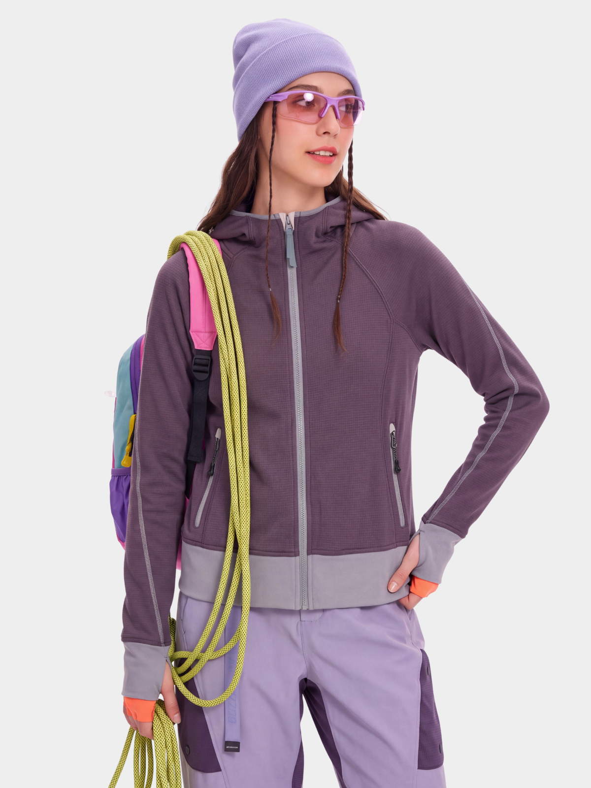 FluffGlide - Women's Breathable Stretch Grid Fleece Jacket
