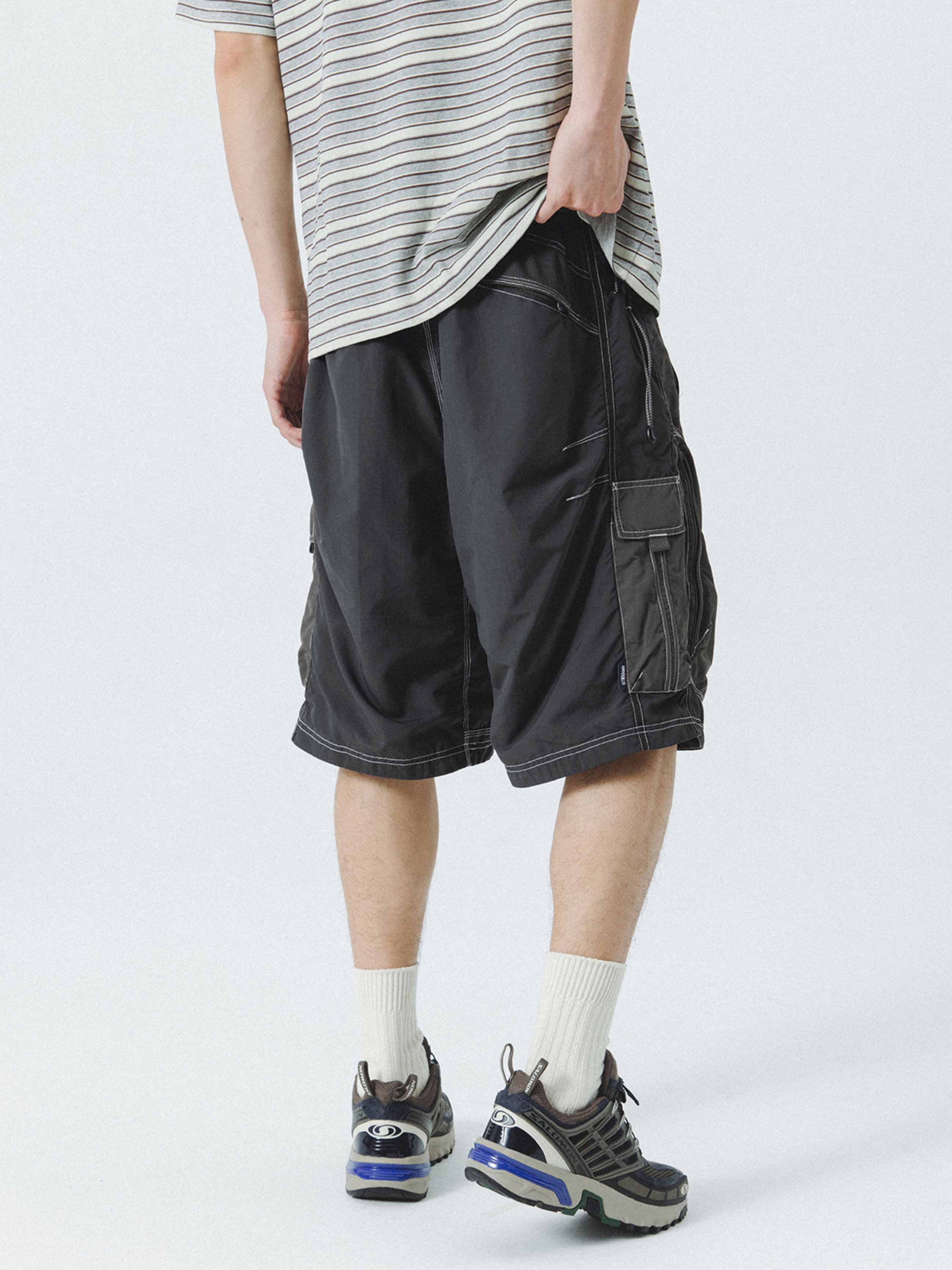 BaseMat - Men's Retro Patchwork 5-Inch Shorts GONGGAR SPORTS