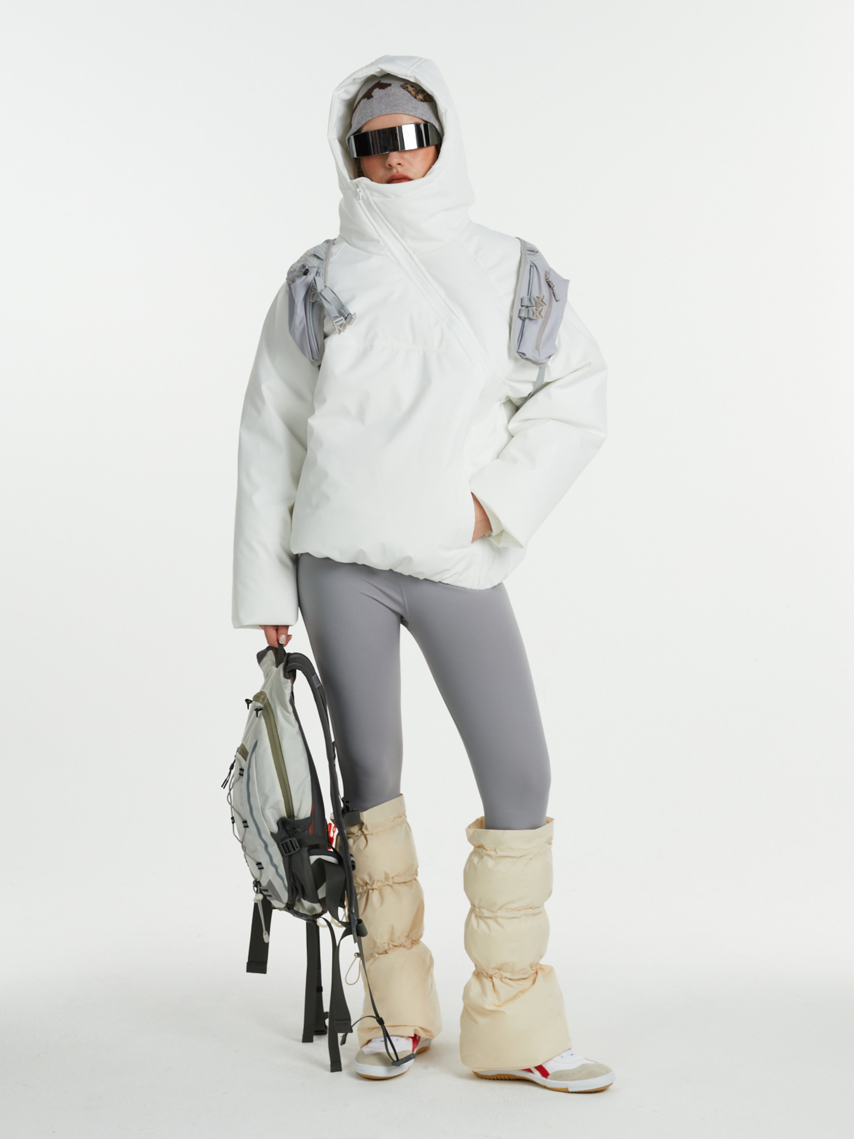 BluffGo - Asymmetric Zipper Hooded Insulated Jacket