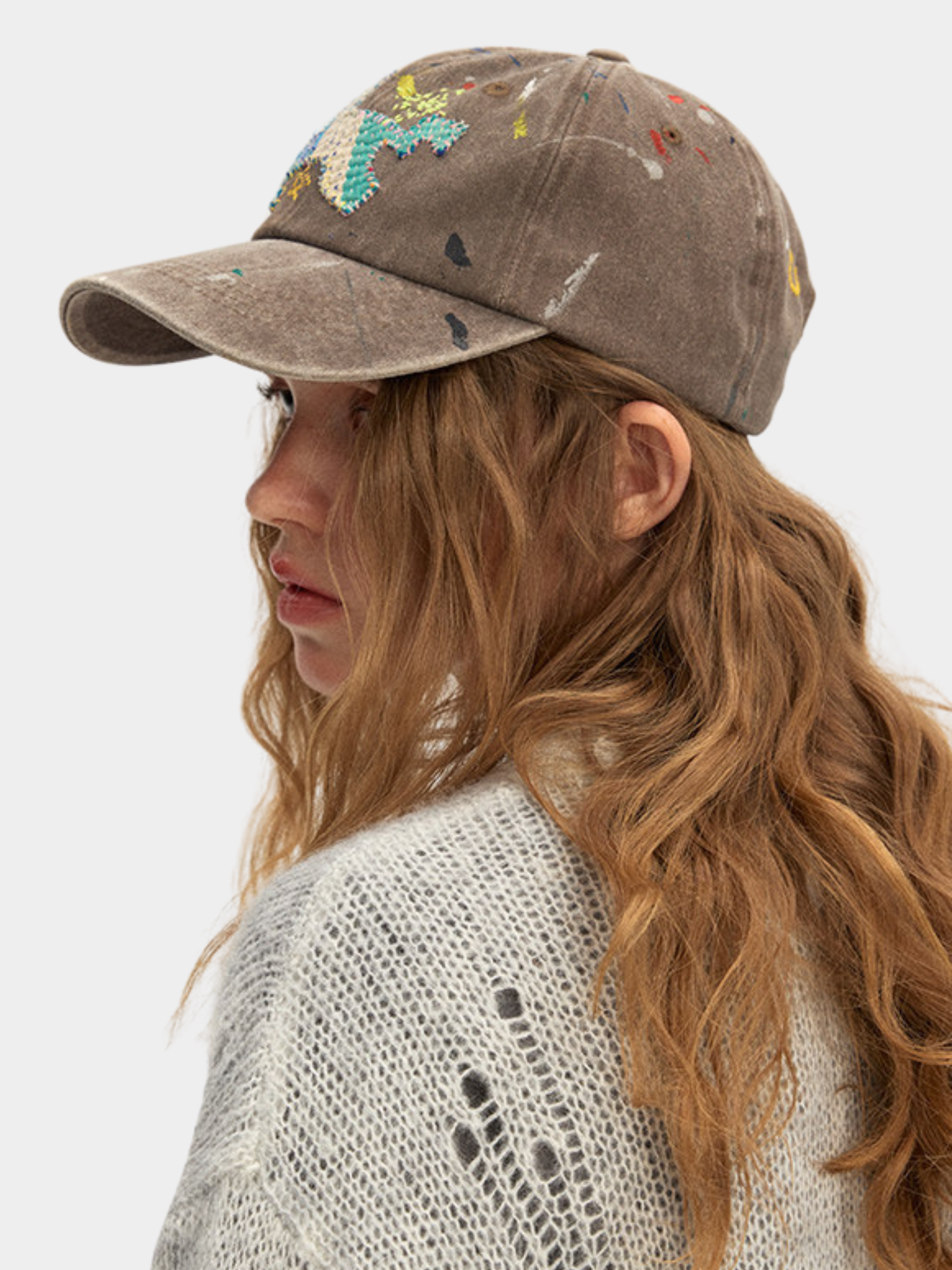 ArtSway - Hand-Embroidered Splatter Wash Baseball Cap