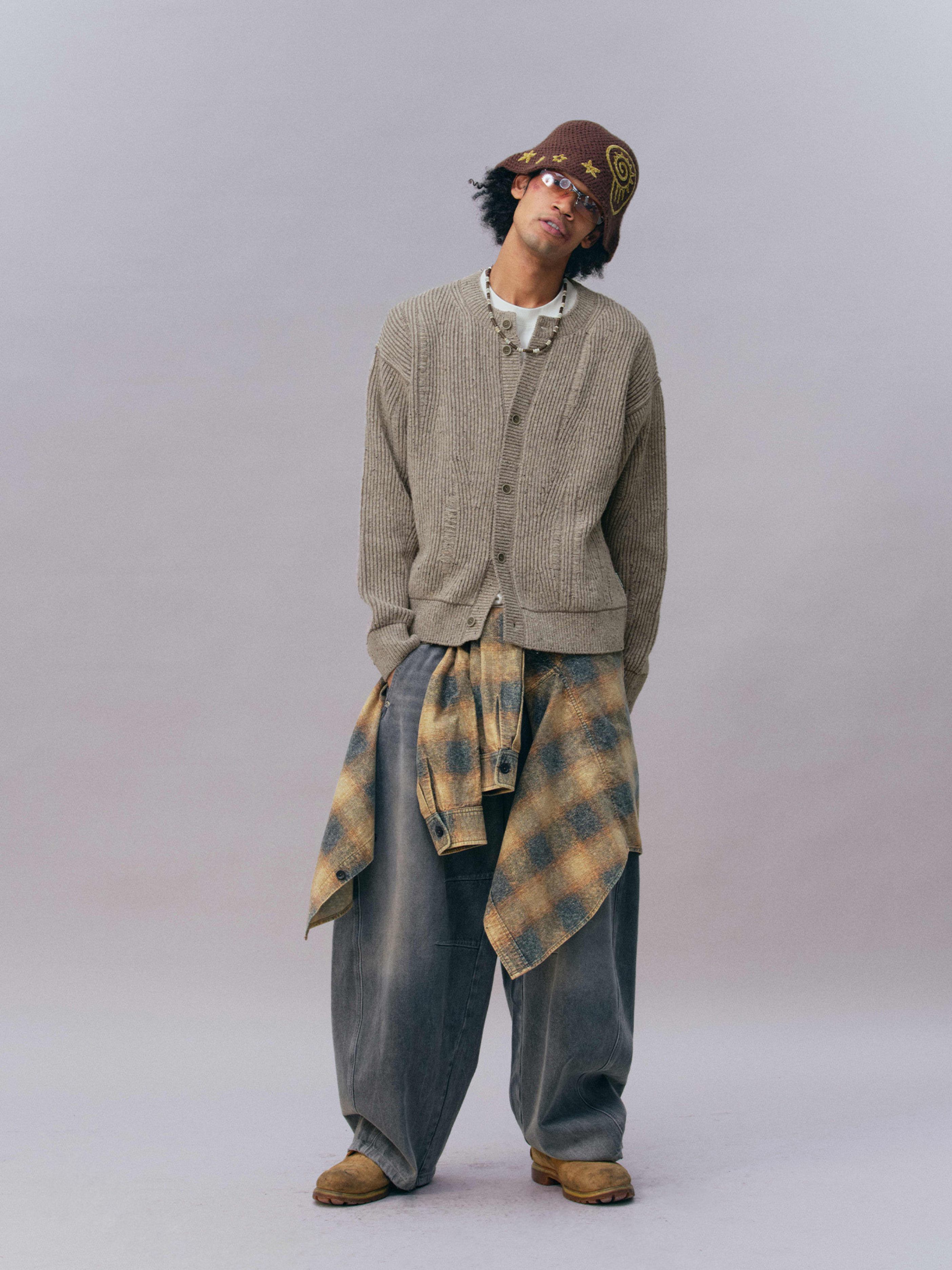 Embercrag - Unisex Crewneck Distressed Knit Sweater