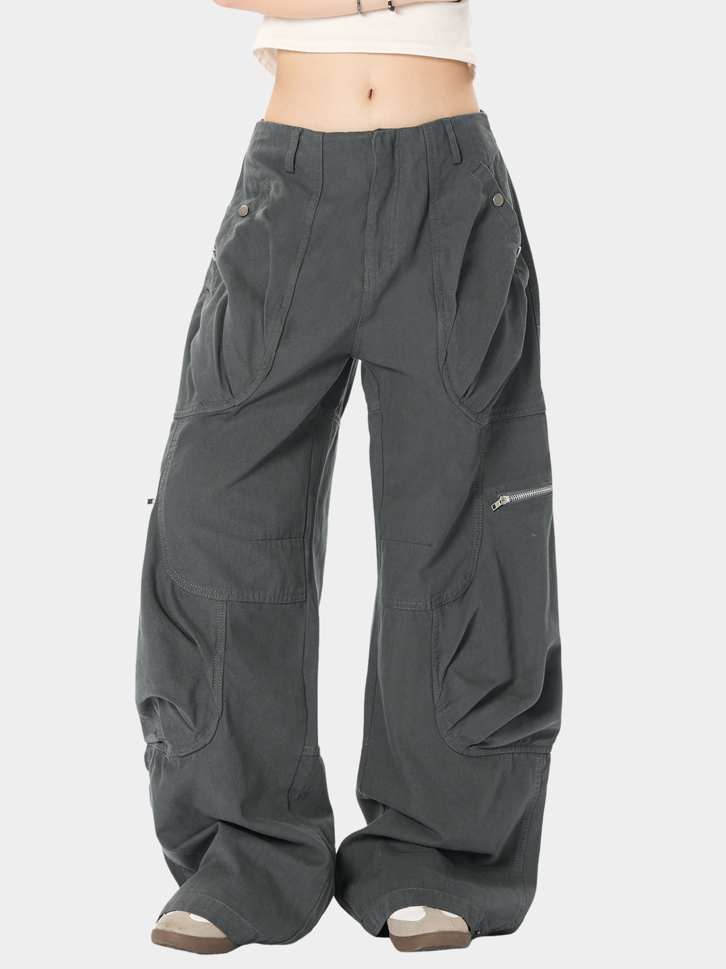 Aquapath - Women's Oversized Pocket Straight Cargo Pants