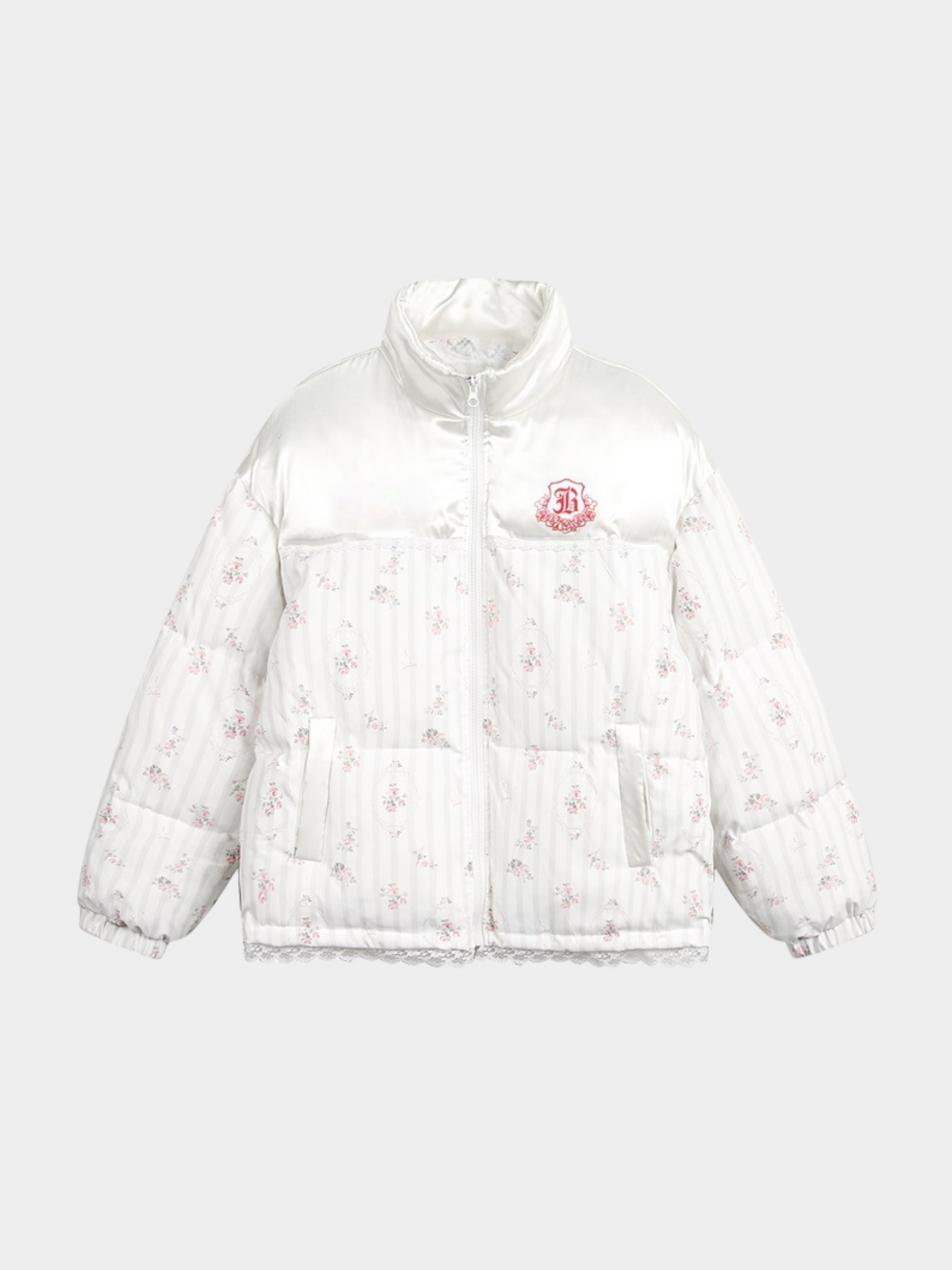 RavenDrop - Women‘s High Collar Lace-Trimmed Padded Jacket GONGGAR SPORTS