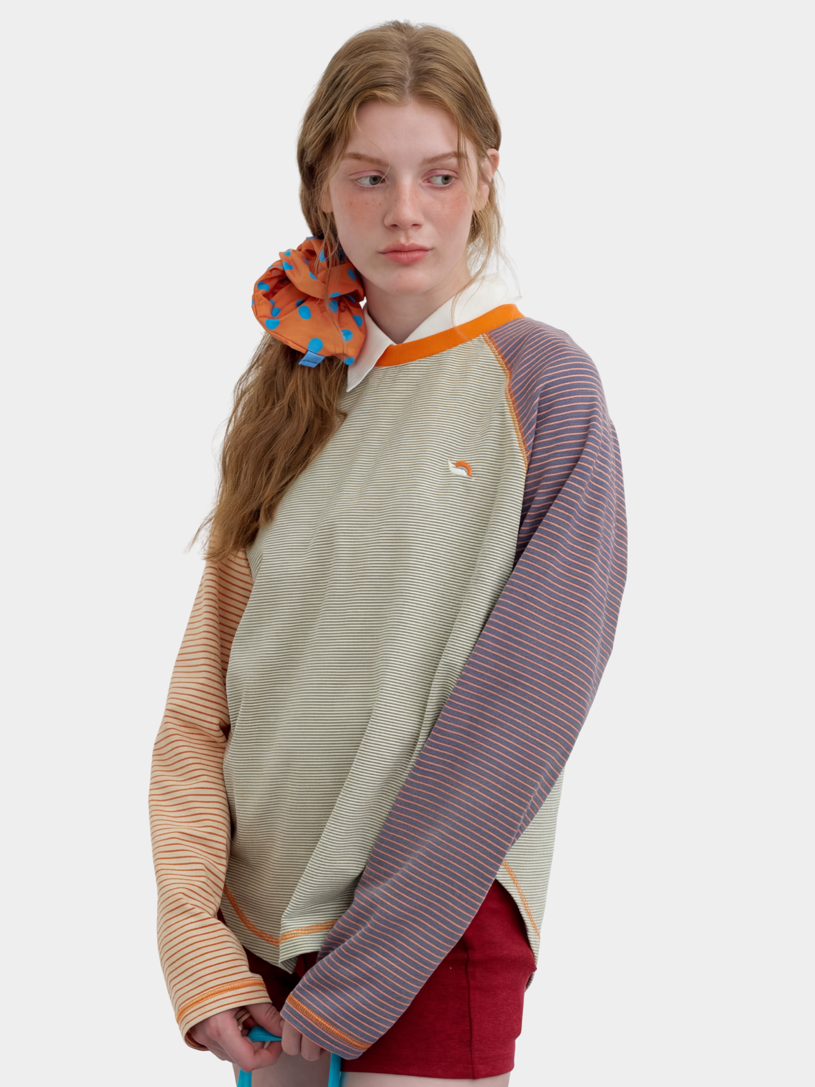 IceFlare - Women's Stripe Contrast Raglan Long-Sleeve