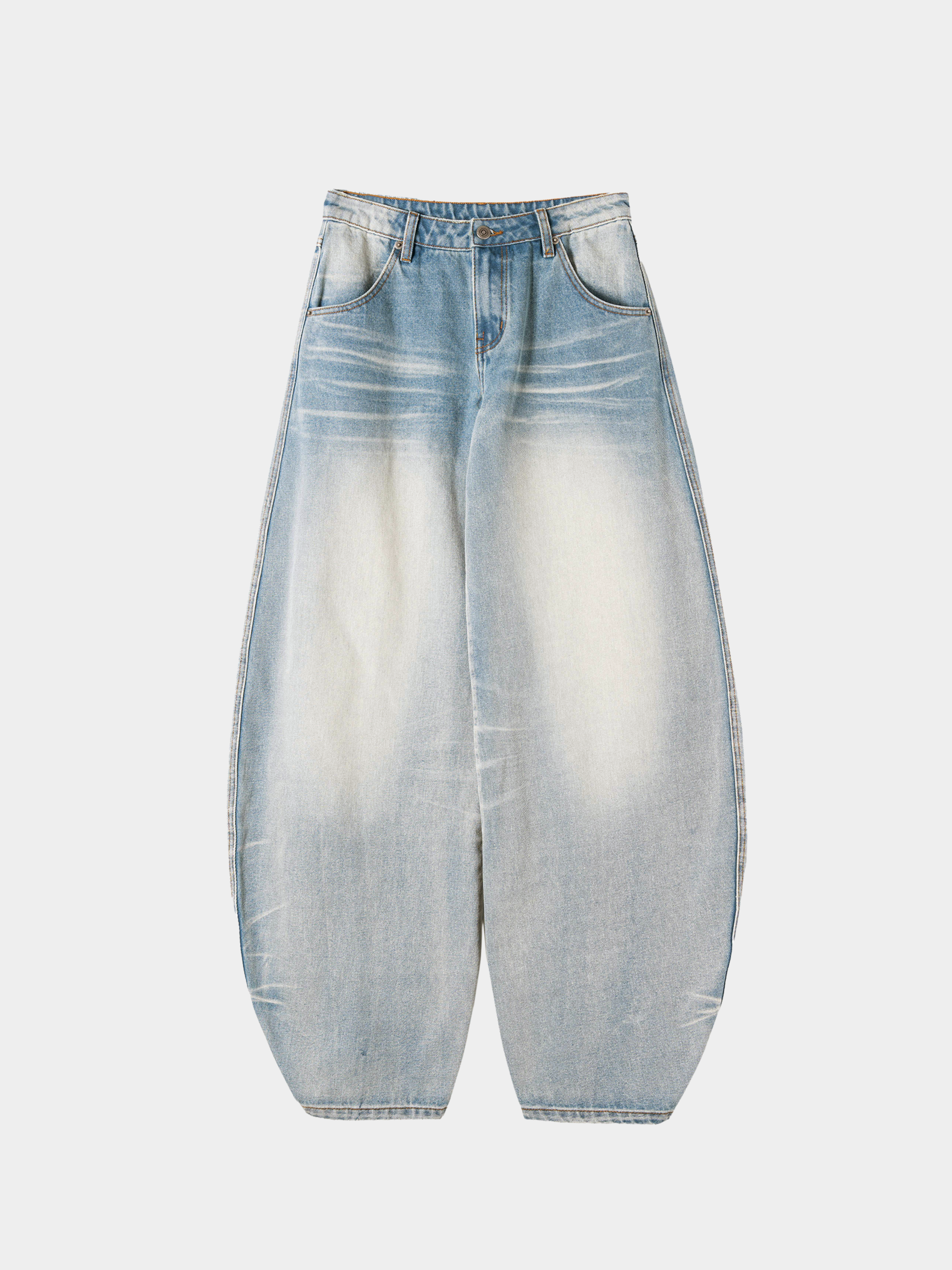 FrostRift - Women's Mid-Low Rise Curved Wide-Leg Denim Jeans