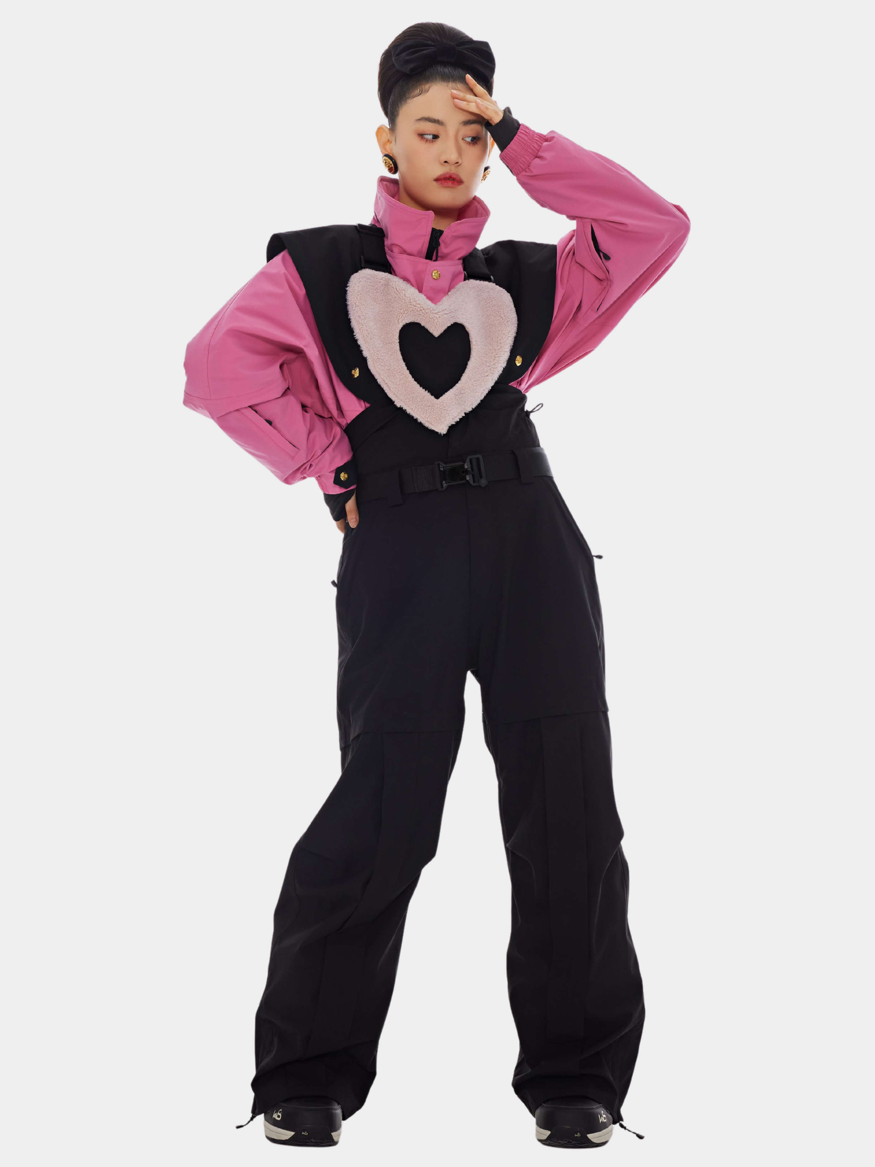 Range - Women's Heart Detail Padded Jacket & Bib Pants Ski Set