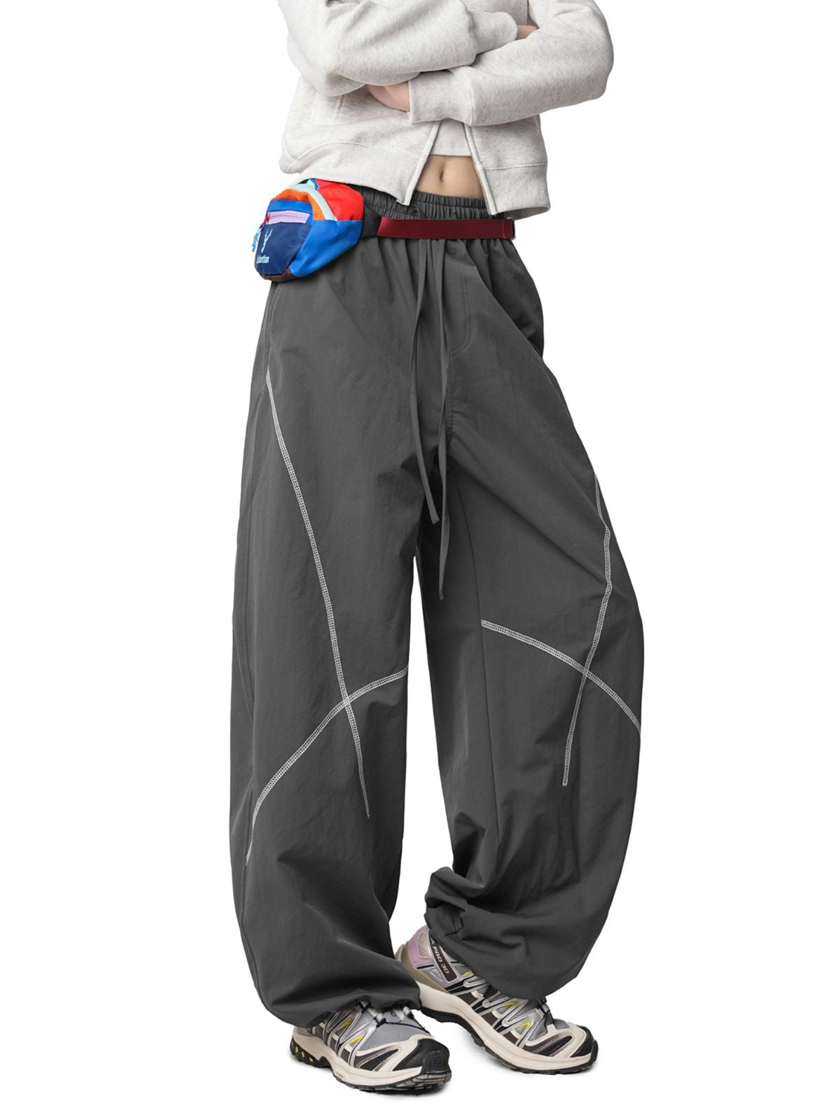 FrostDash - Lightweight Loose Colorblock Hasso Stitch Pants