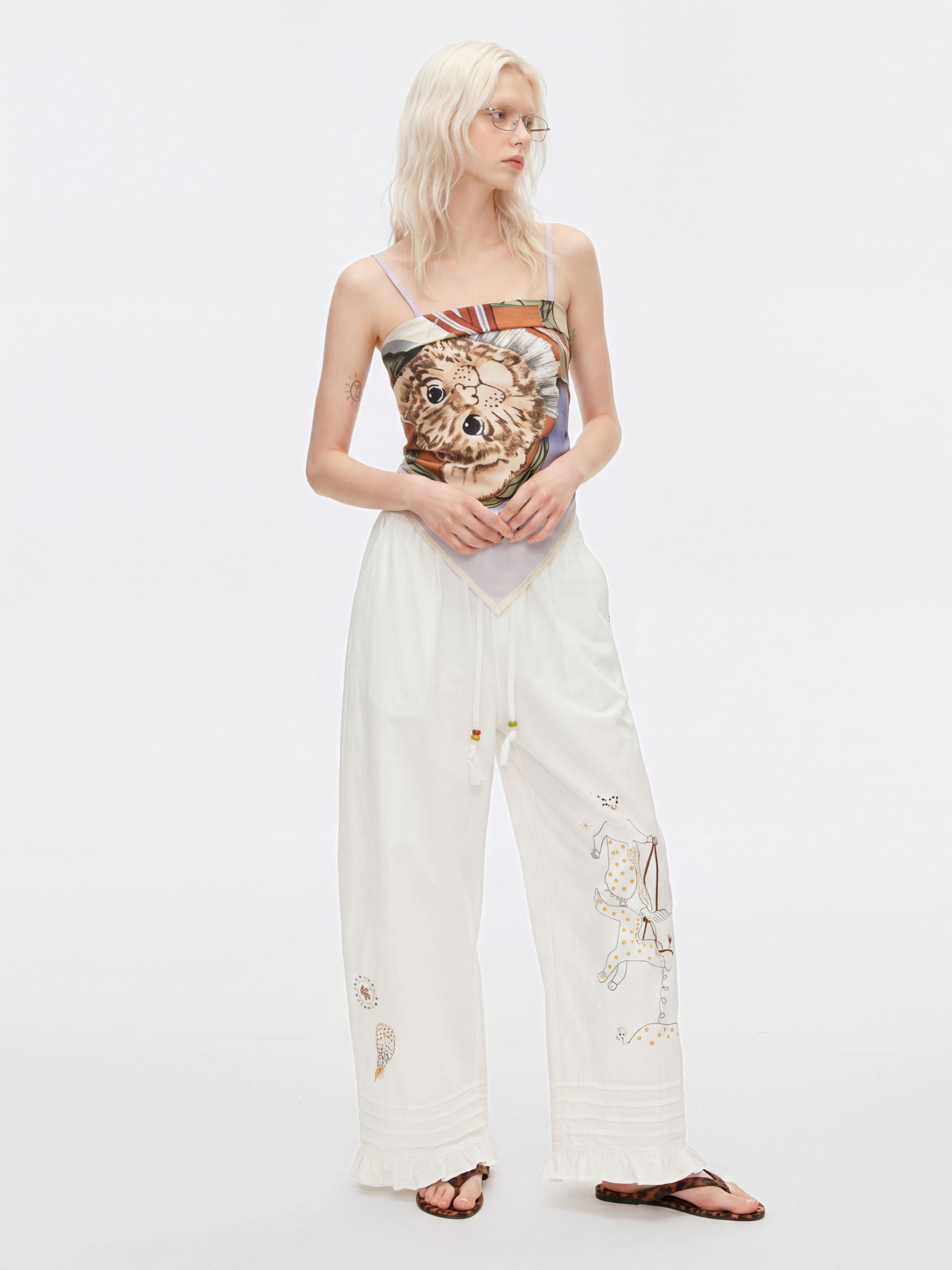 TutuTwirl - Cat Garden Print Satin Headscarf
