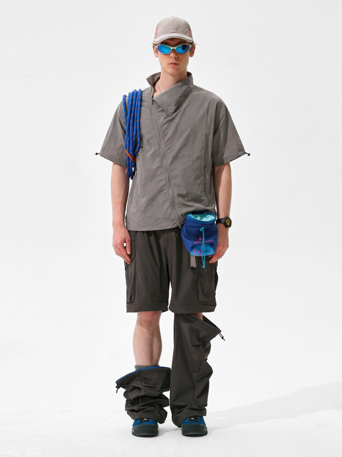 Cavevein - Asymmetric Zip Quick-Dry Stand Collar Shirt
