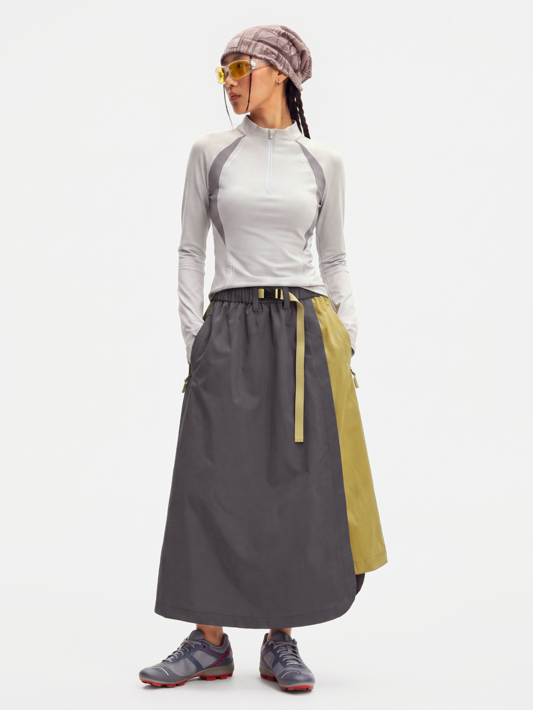 ScuffDrape - Women's Teflon® Water-Repellent Color-Block A-Line Skirt