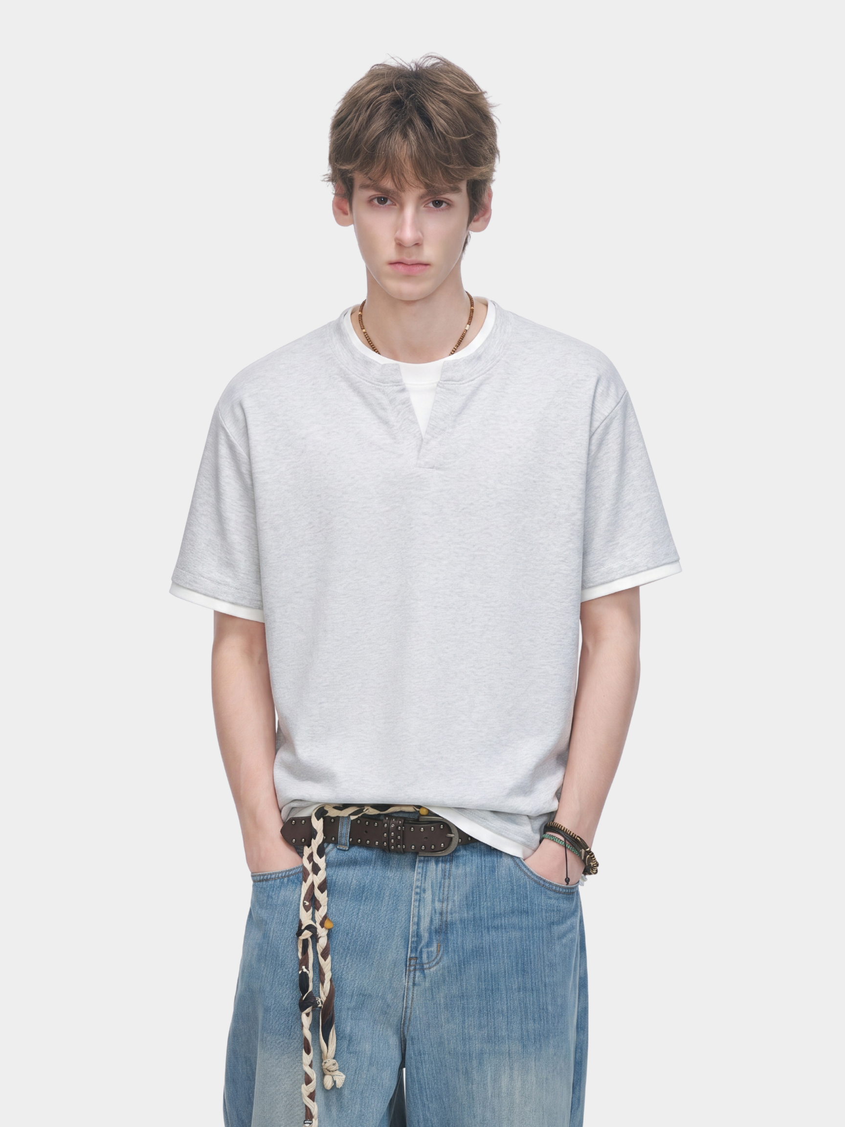 Thunderridge - Men's Layered Crew Neck T-Shirt