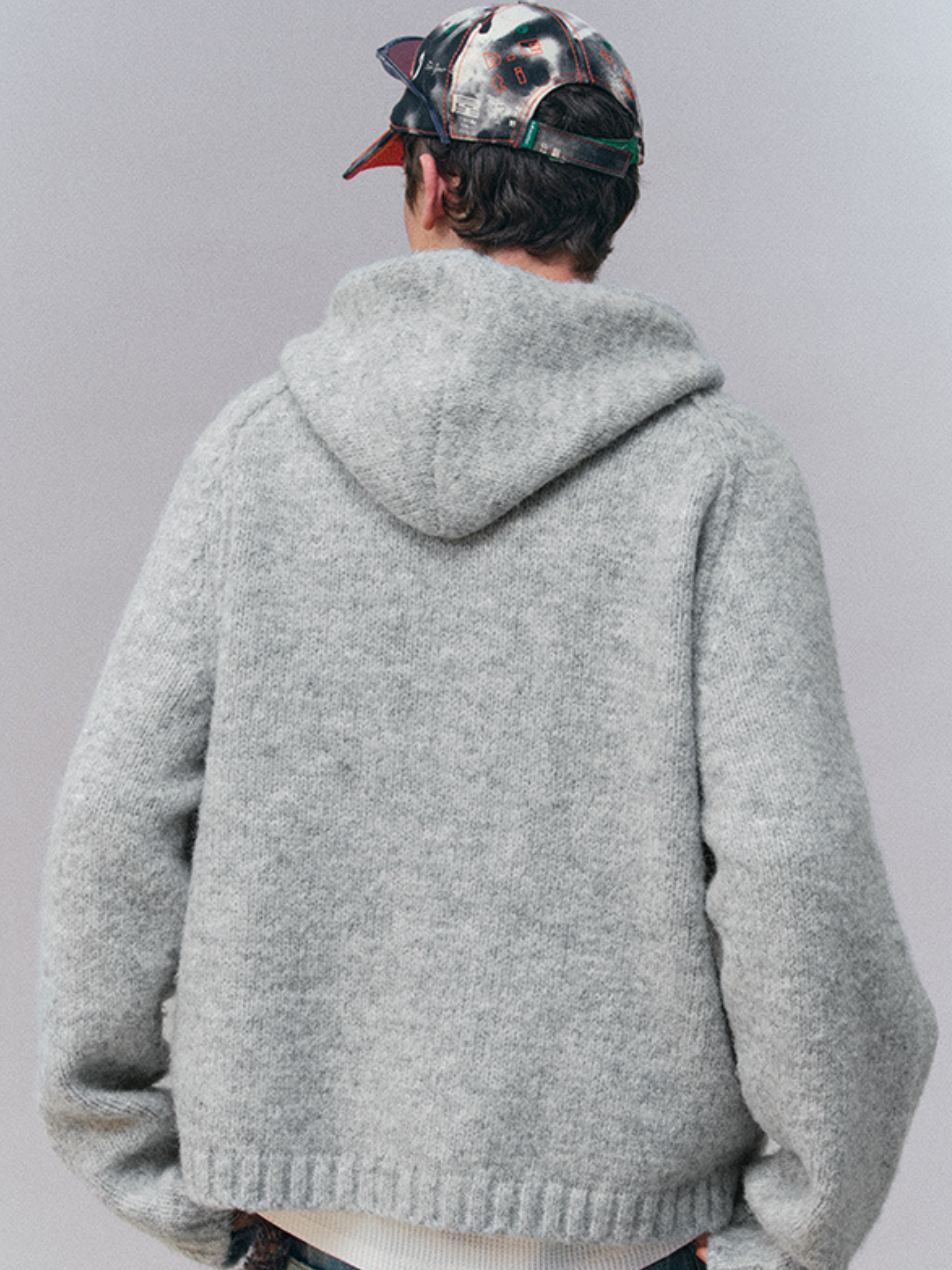 Ravensoul - Unisex Loose-Fit Zip-Up Hooded Knit Sweater