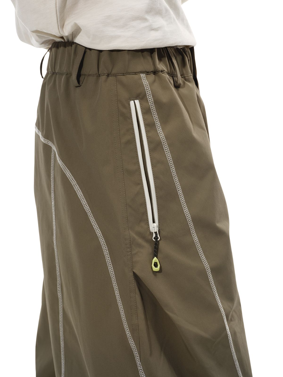 Cavefault - Water-Repellent Color-Block Curved-Leg Pants
