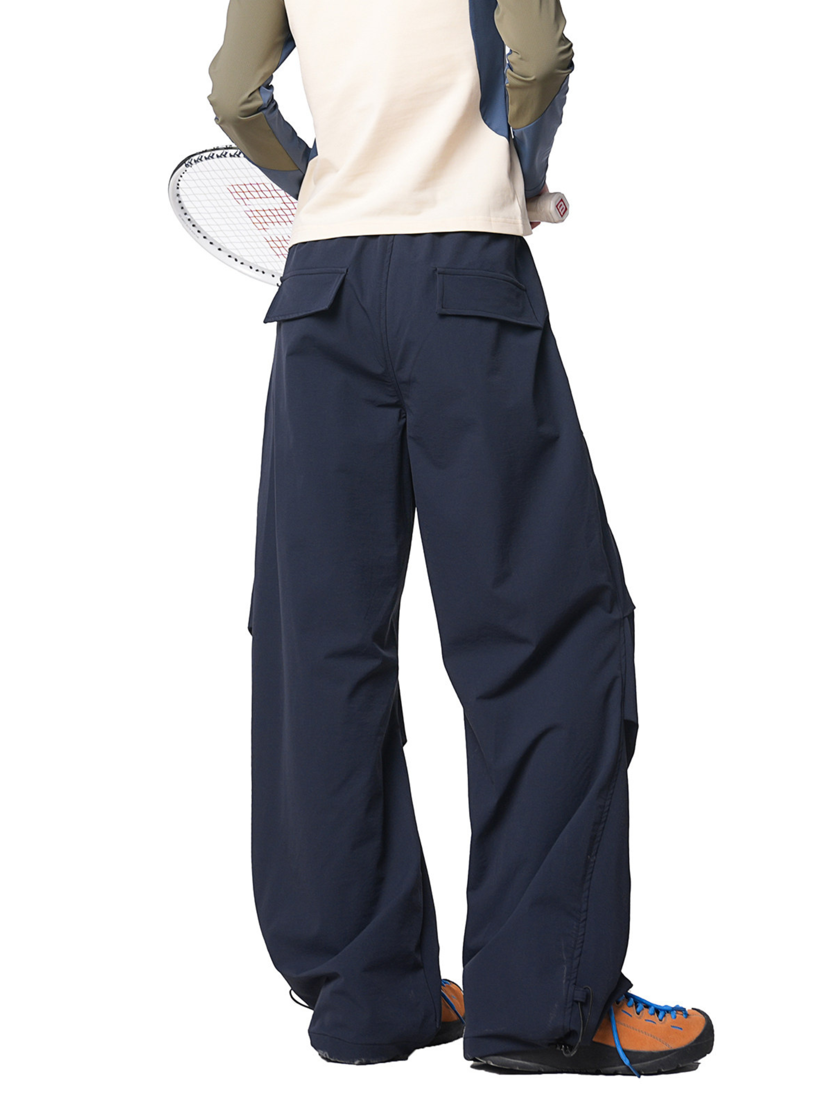 Backtrail - Unisex Wrinkled Straight-Leg Paratrooper Cargo Pants