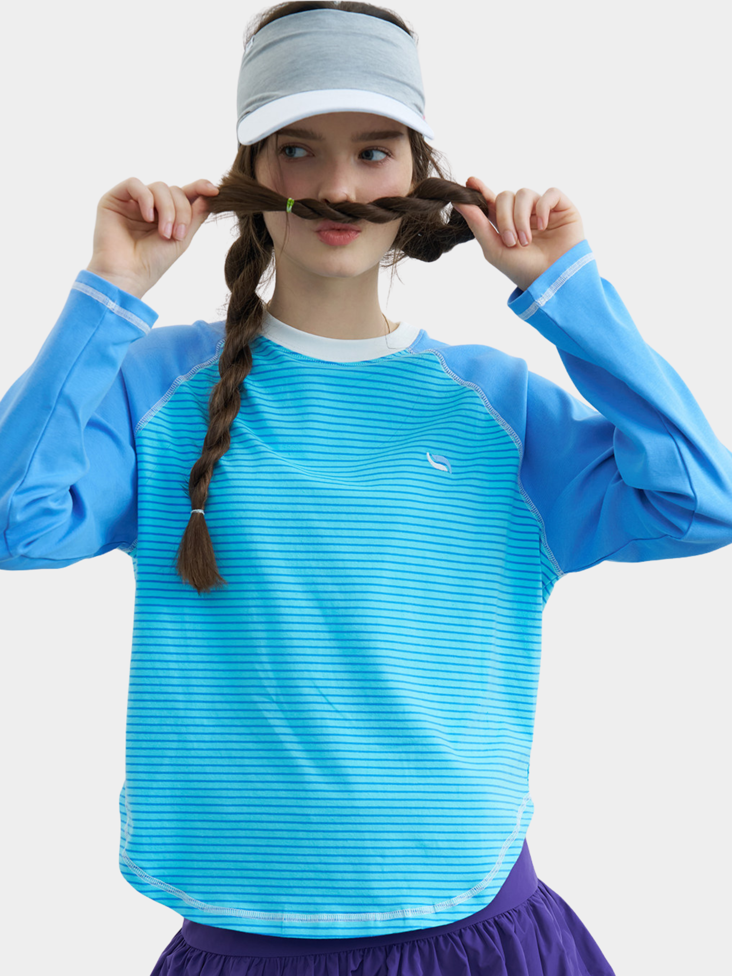 Ironholt - Women's Contrast Stripe Panel Cotton Long-Sleeve