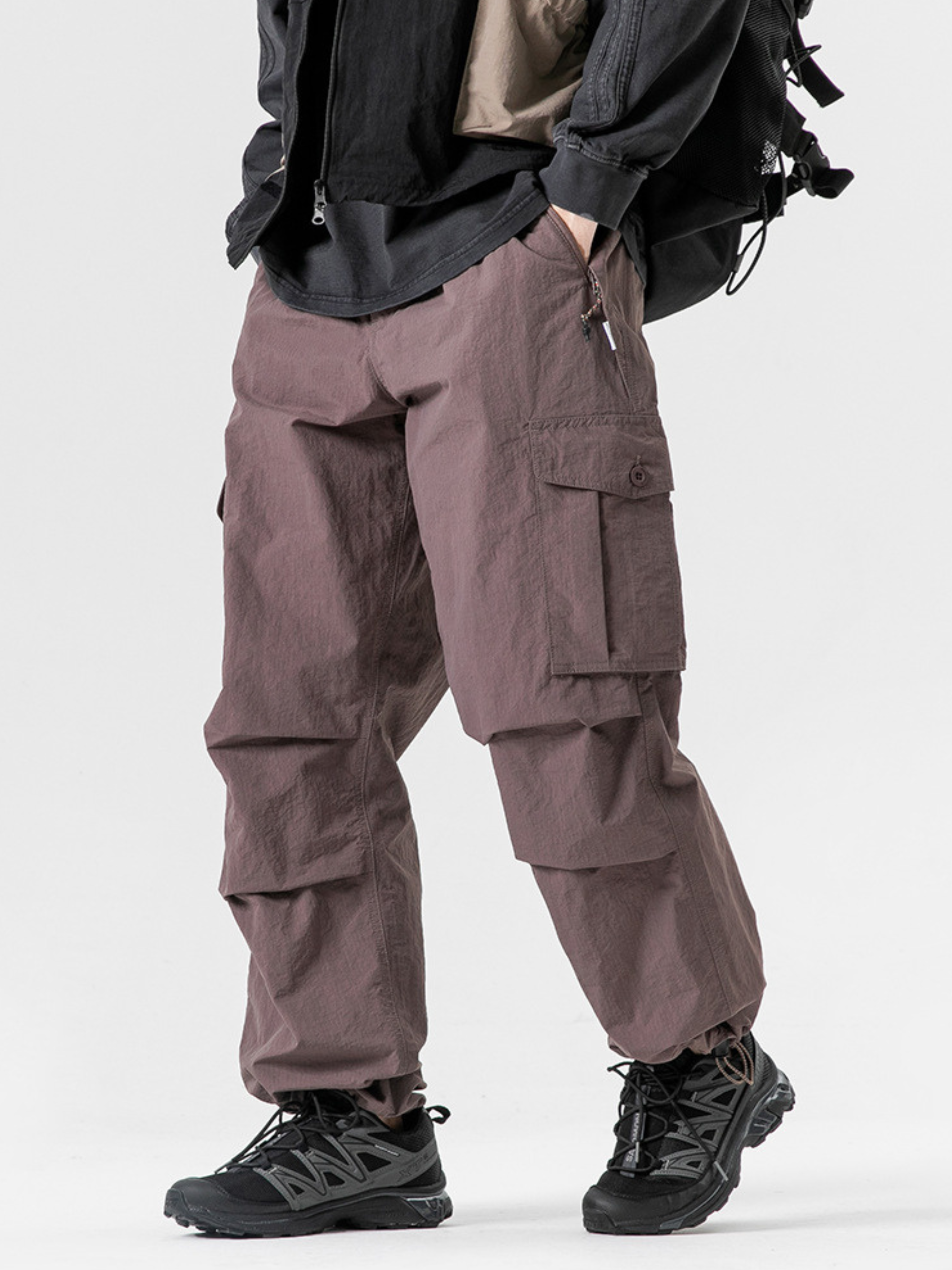FoxPort - Unisex Loose Fit Fleece-Lined Paratrooper Pants