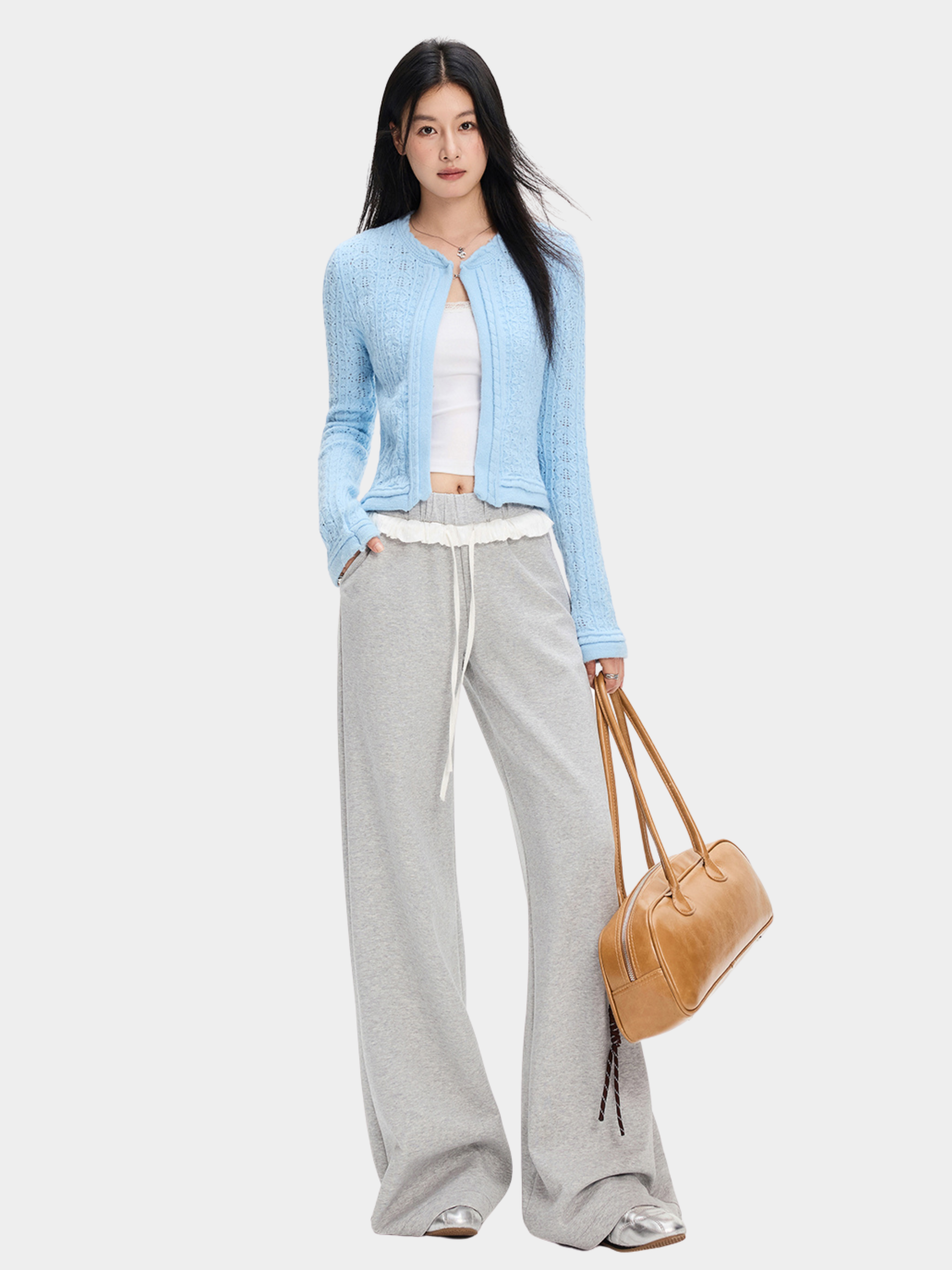 StoneDash - Women's Contrast Trim Stretch Flared Pants