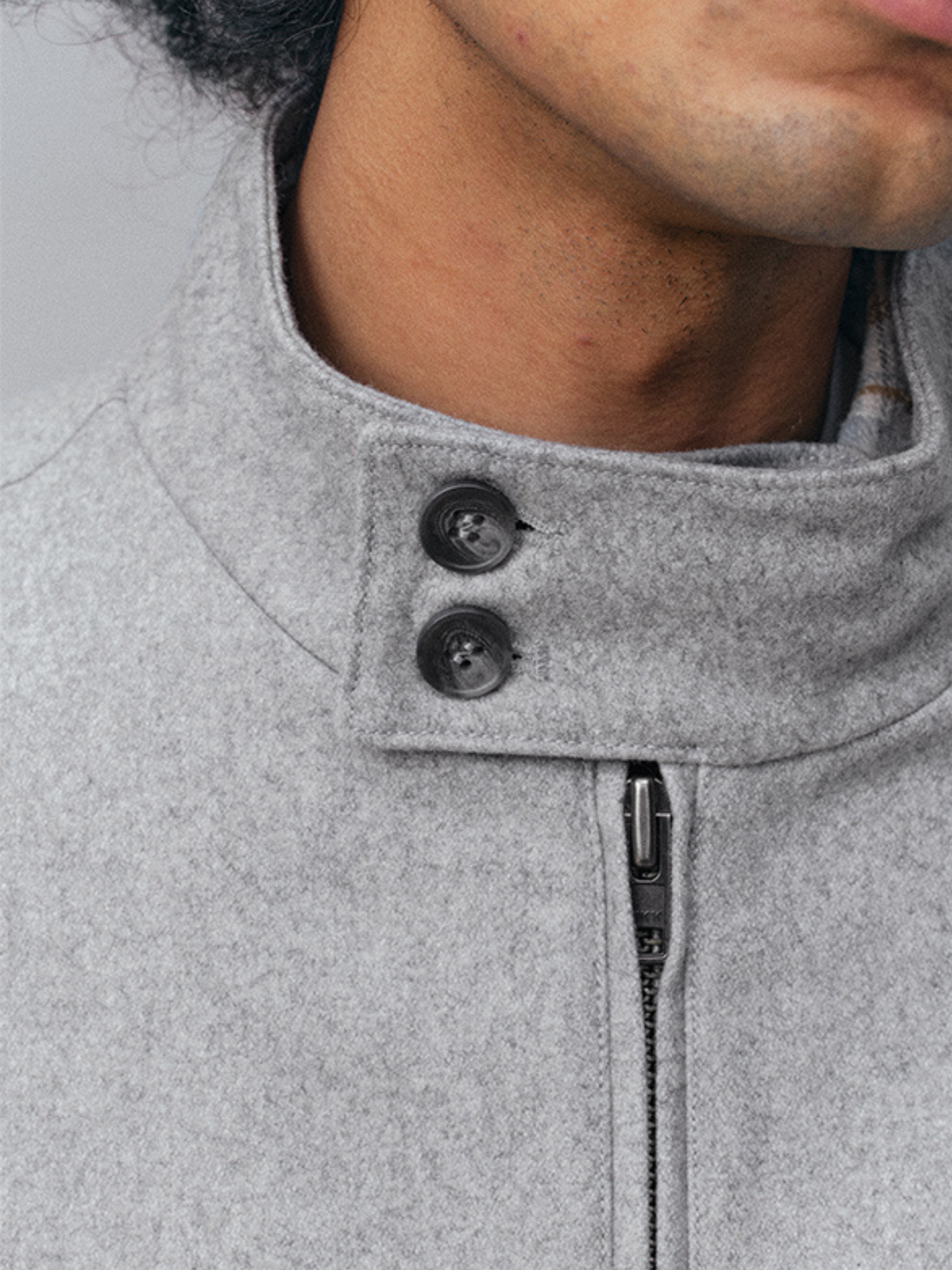 Moonreach - Men's Double-Button Stand-Collar Harrington Jacket