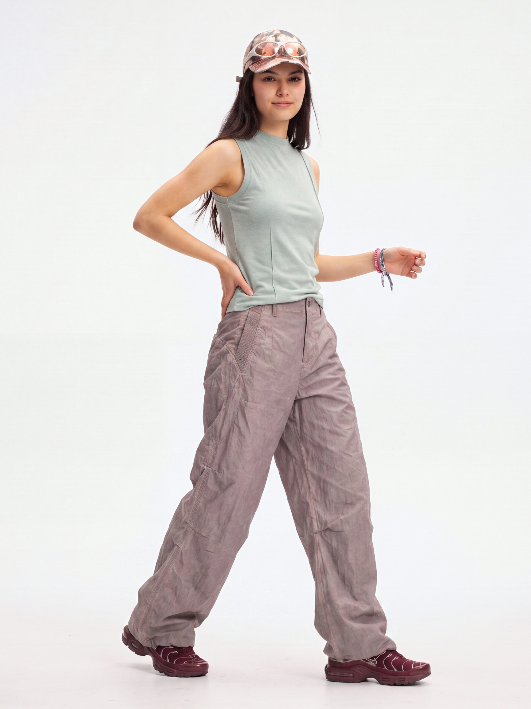 KitSway - Women's UPF 50+ Vintage Wash Curved-Leg Pants