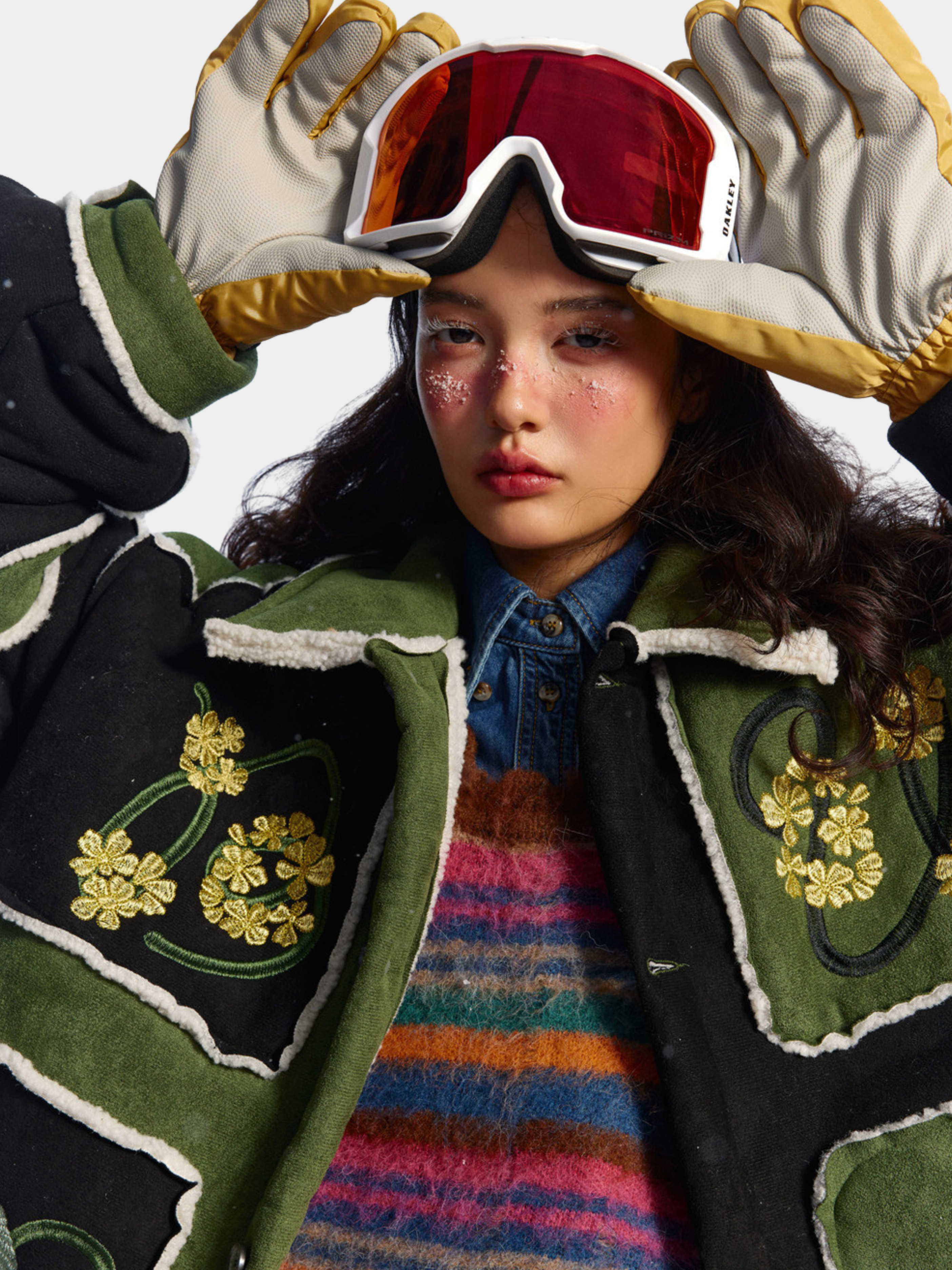 Boulderlight - Women's Floral Embroidered Sherpa Patchwork Jacket GONGGAR SPORTS