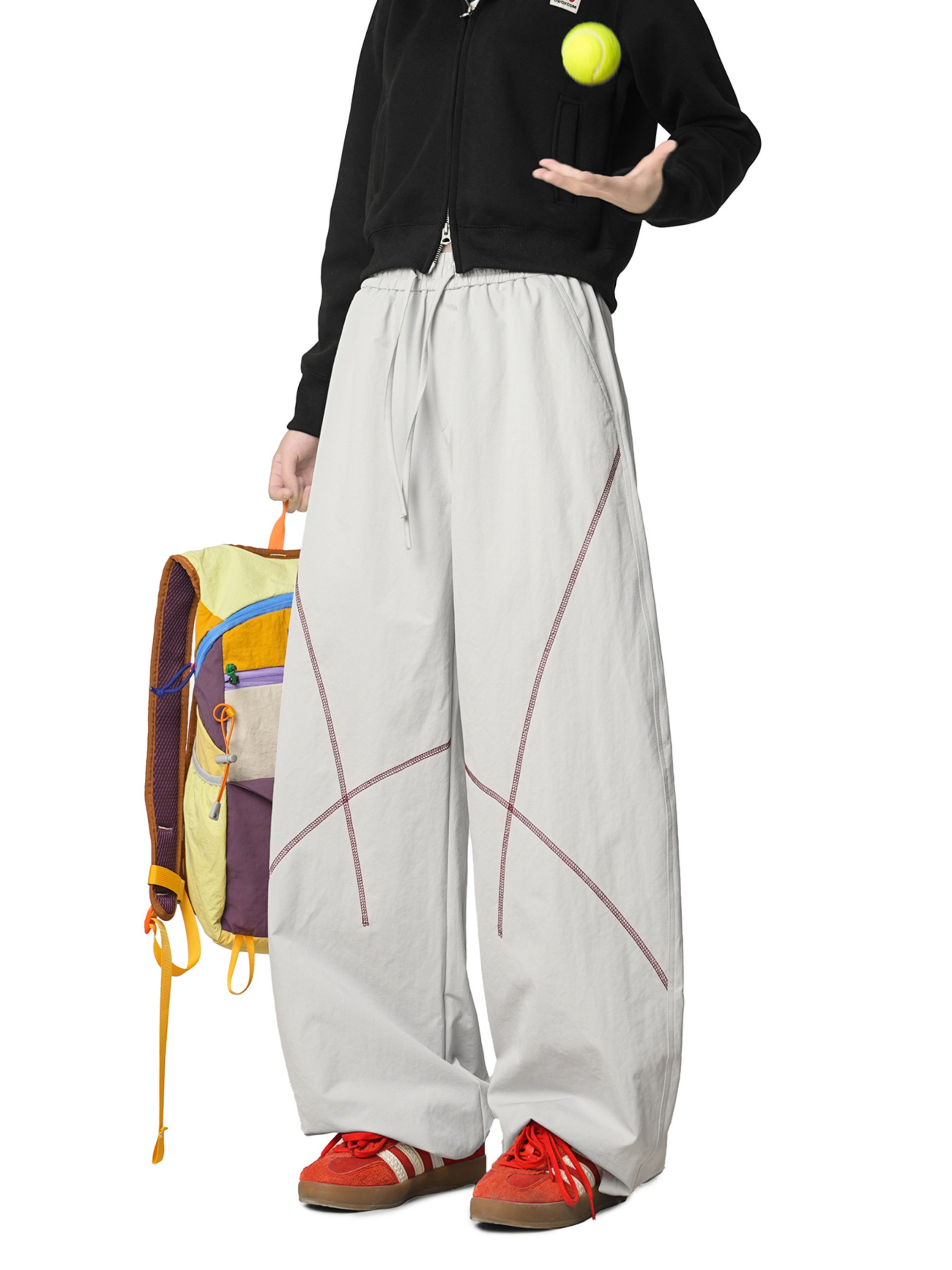 FrostDash - Unisex Loose Colorblock Hasso Stitch Pants