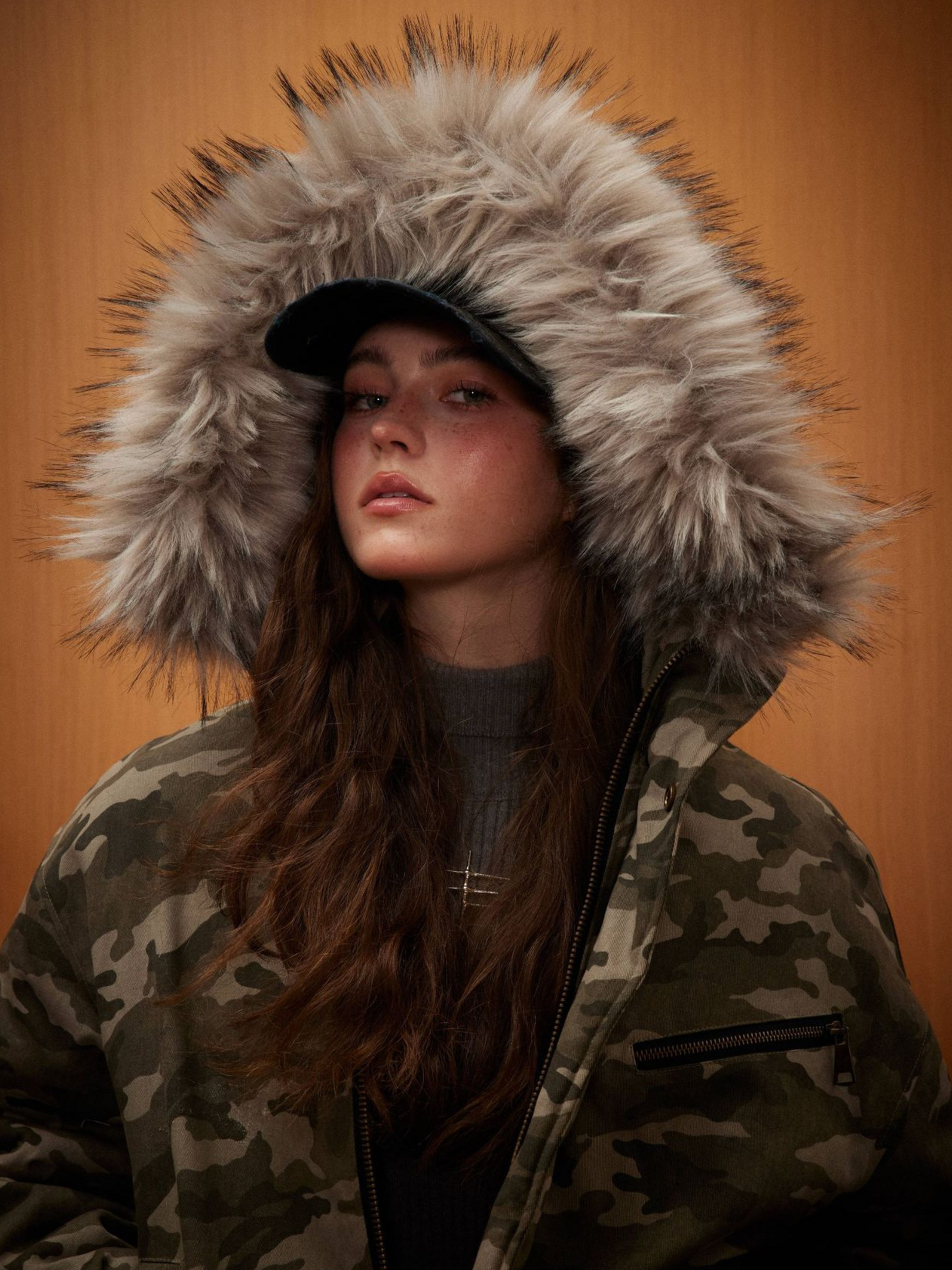BoulderBase - Women's Camo Fur Collar Cotton Jacket GONGGAR SPORTS
