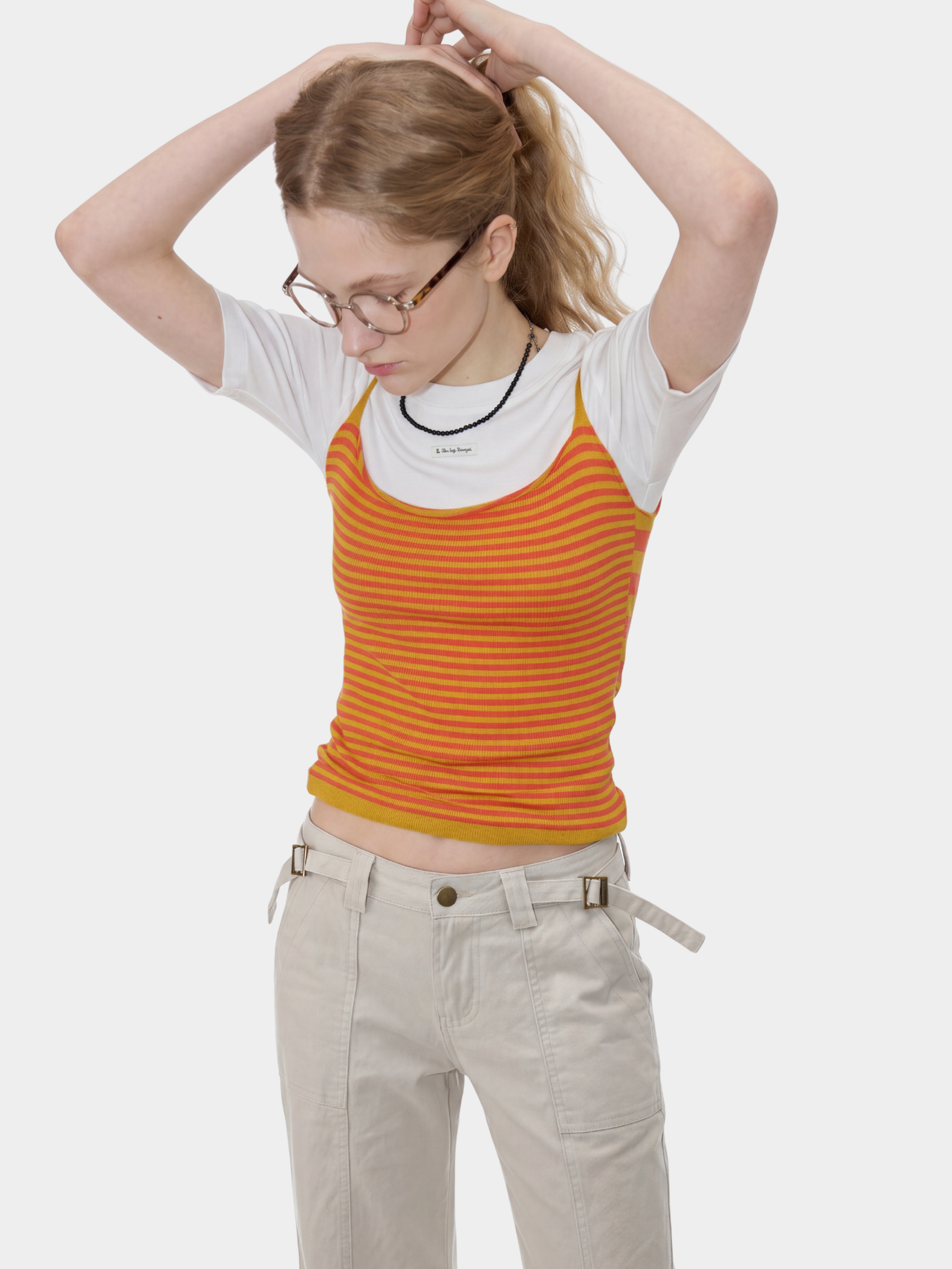 ChillVeil - Women's Colorblock Striped Knit Camisole Tank Top