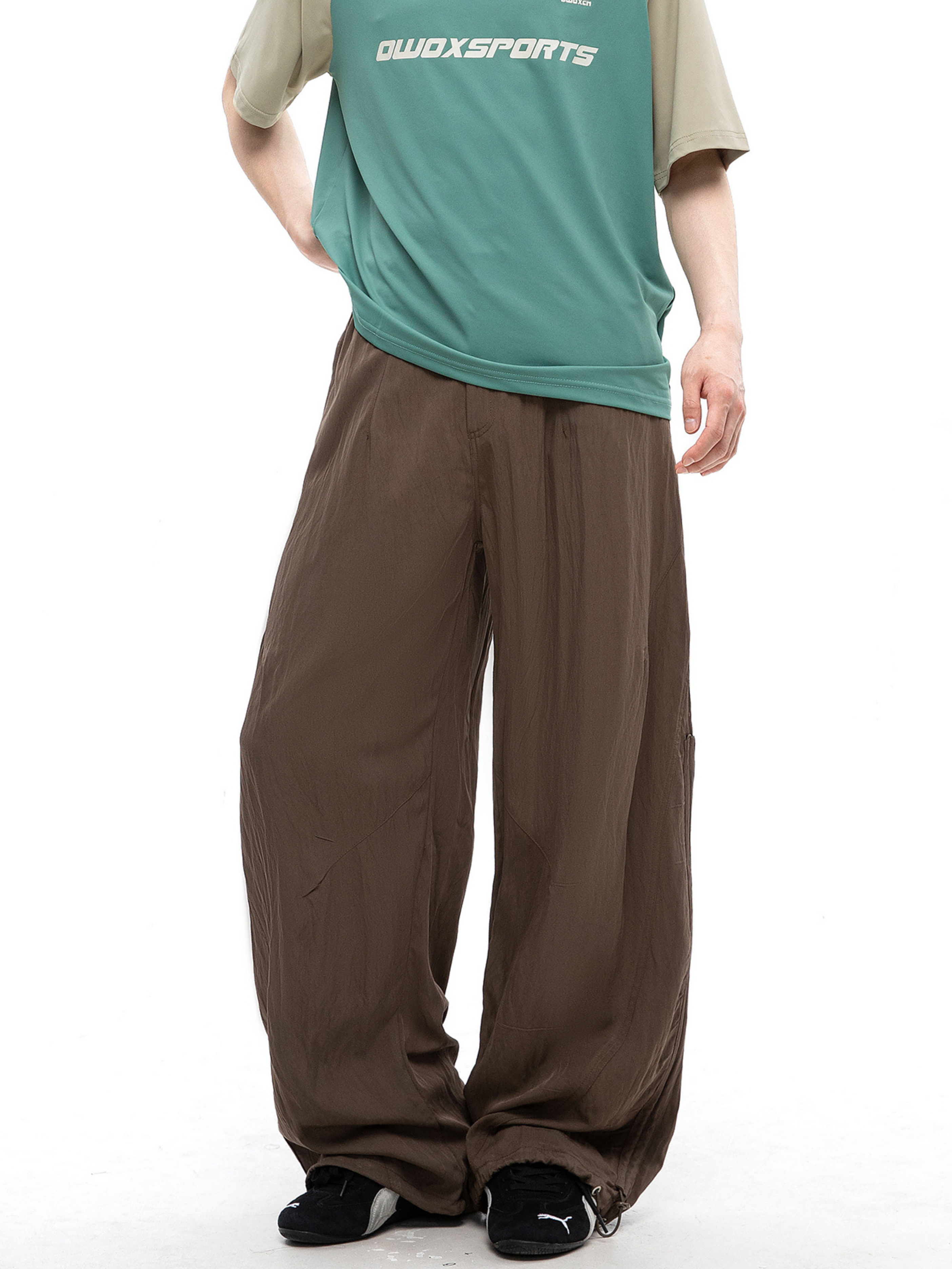 EchoNest - Women's Lightweight Straight-Leg Cargo Parachute Pants