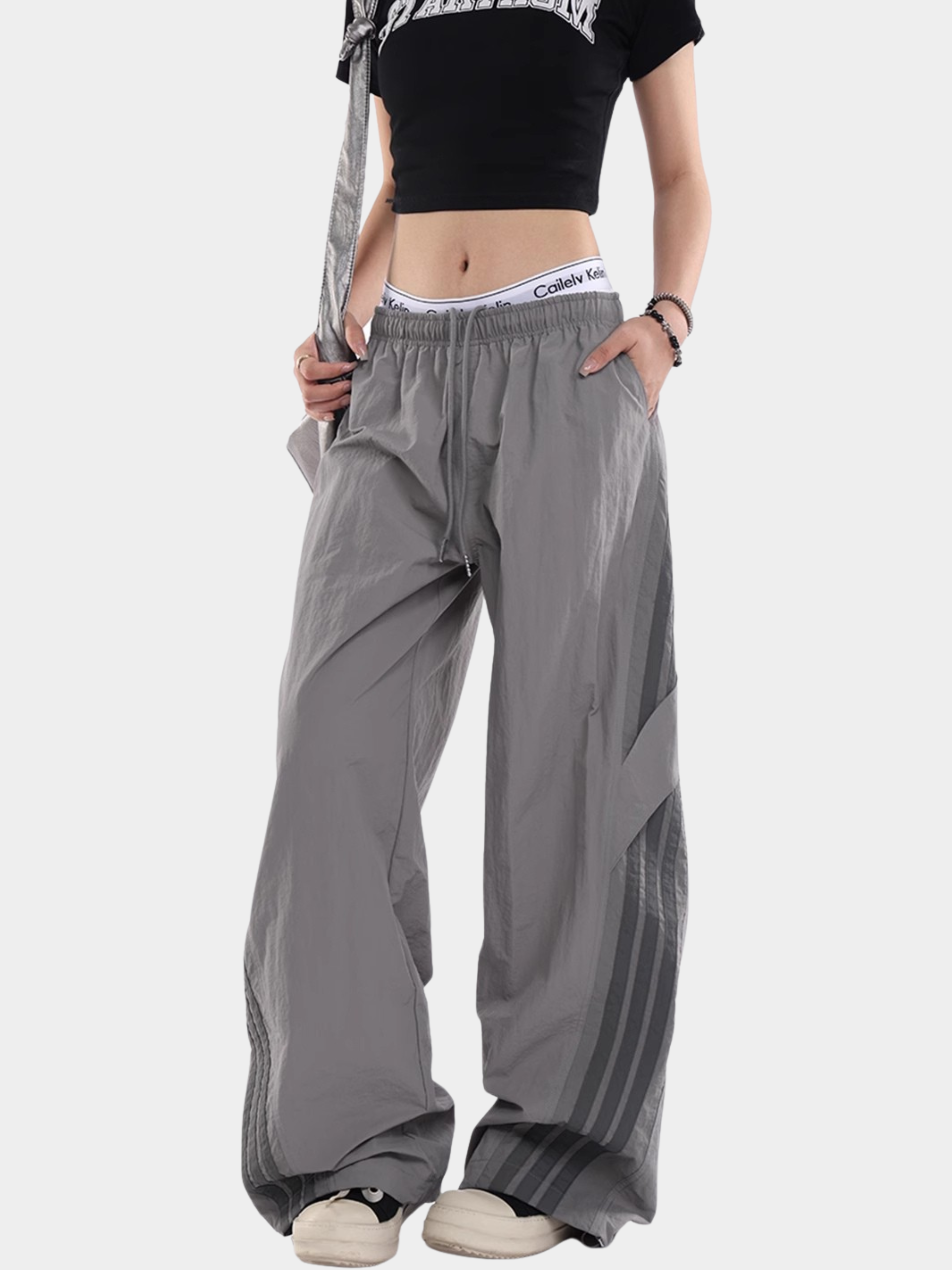 FrostCore - Unisex Wide-Leg Striped Casual Track Pants