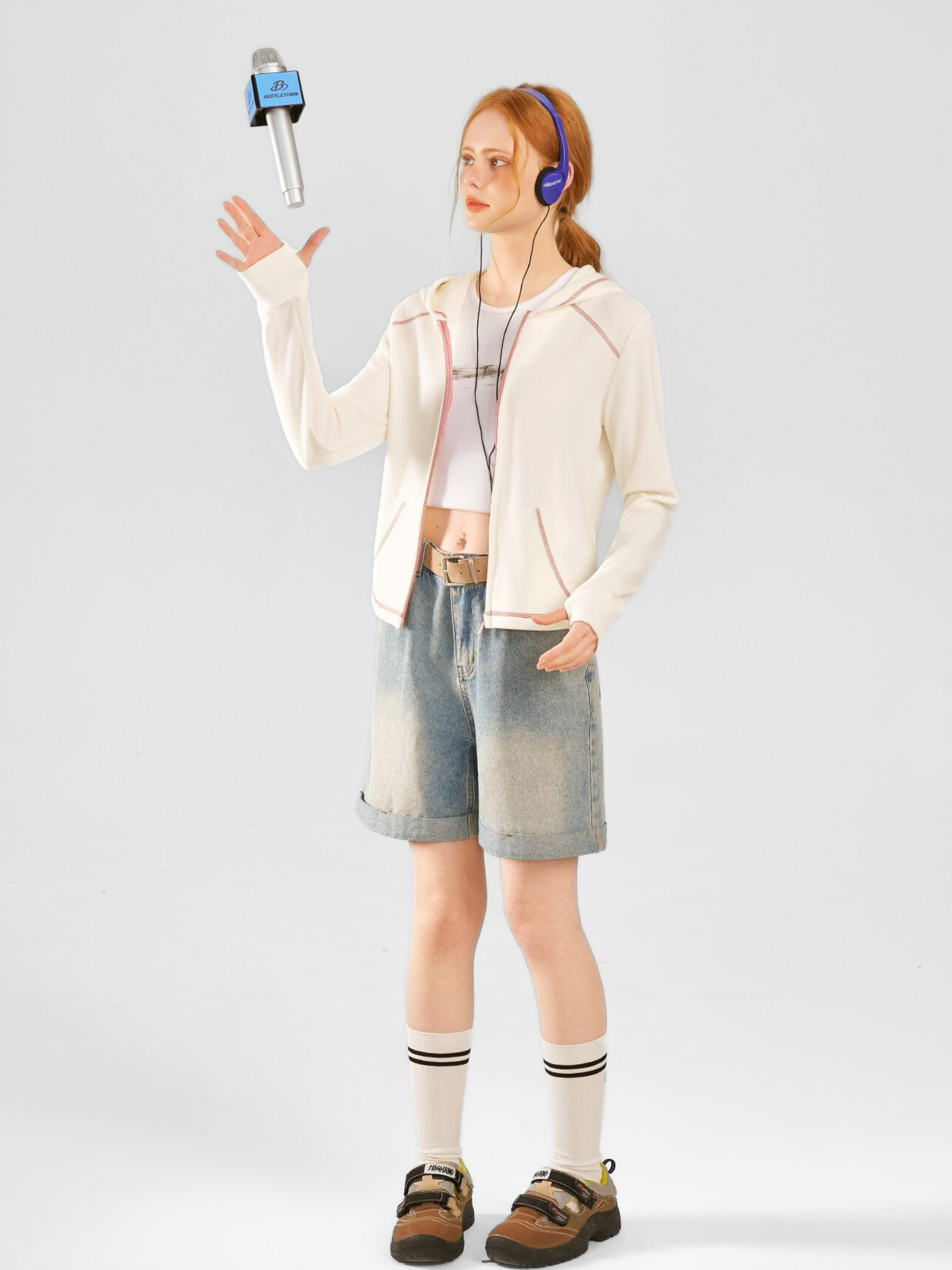 OwlCrag - Women's Slim-Fit Contrast Stitch Zip-Up Jacket