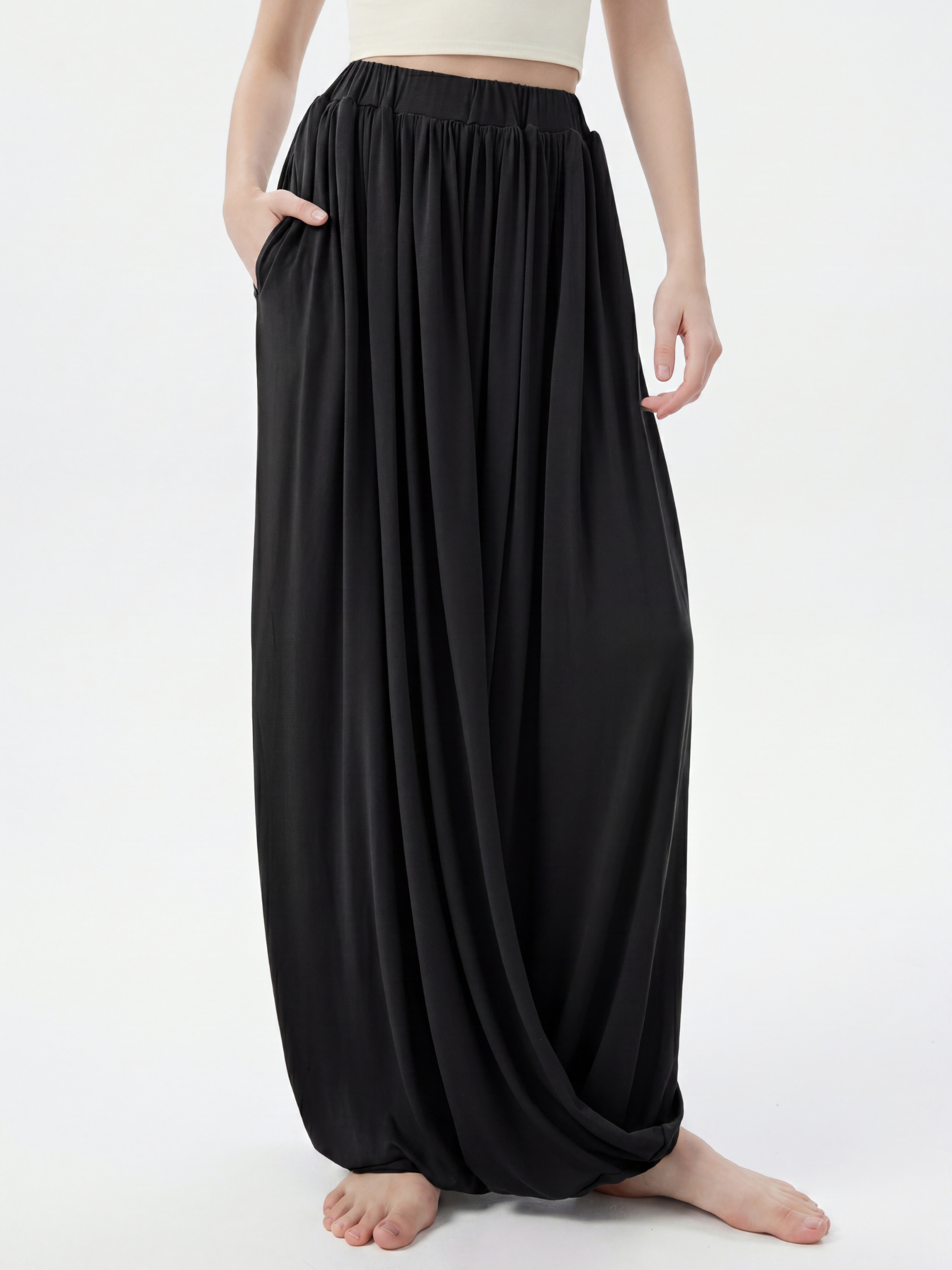FirstLight - Women's Twist-Knot Slimming Midi Skirt